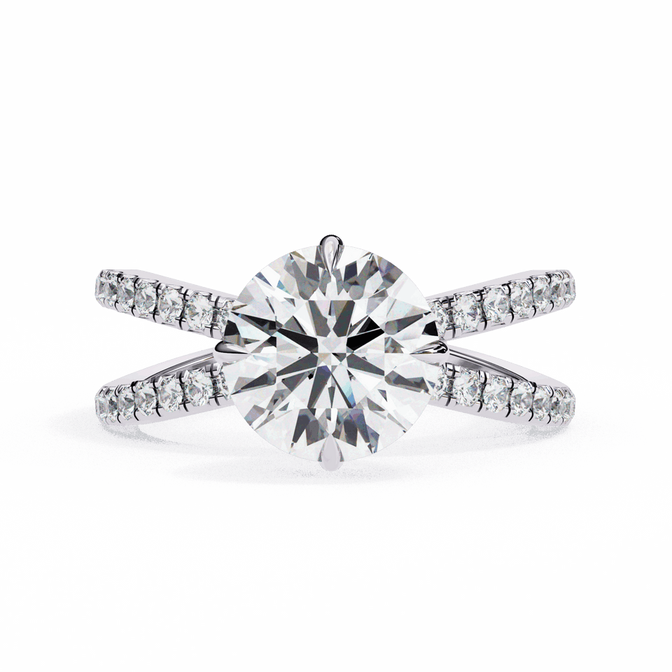 Spark Round Hidden Halo Pavé