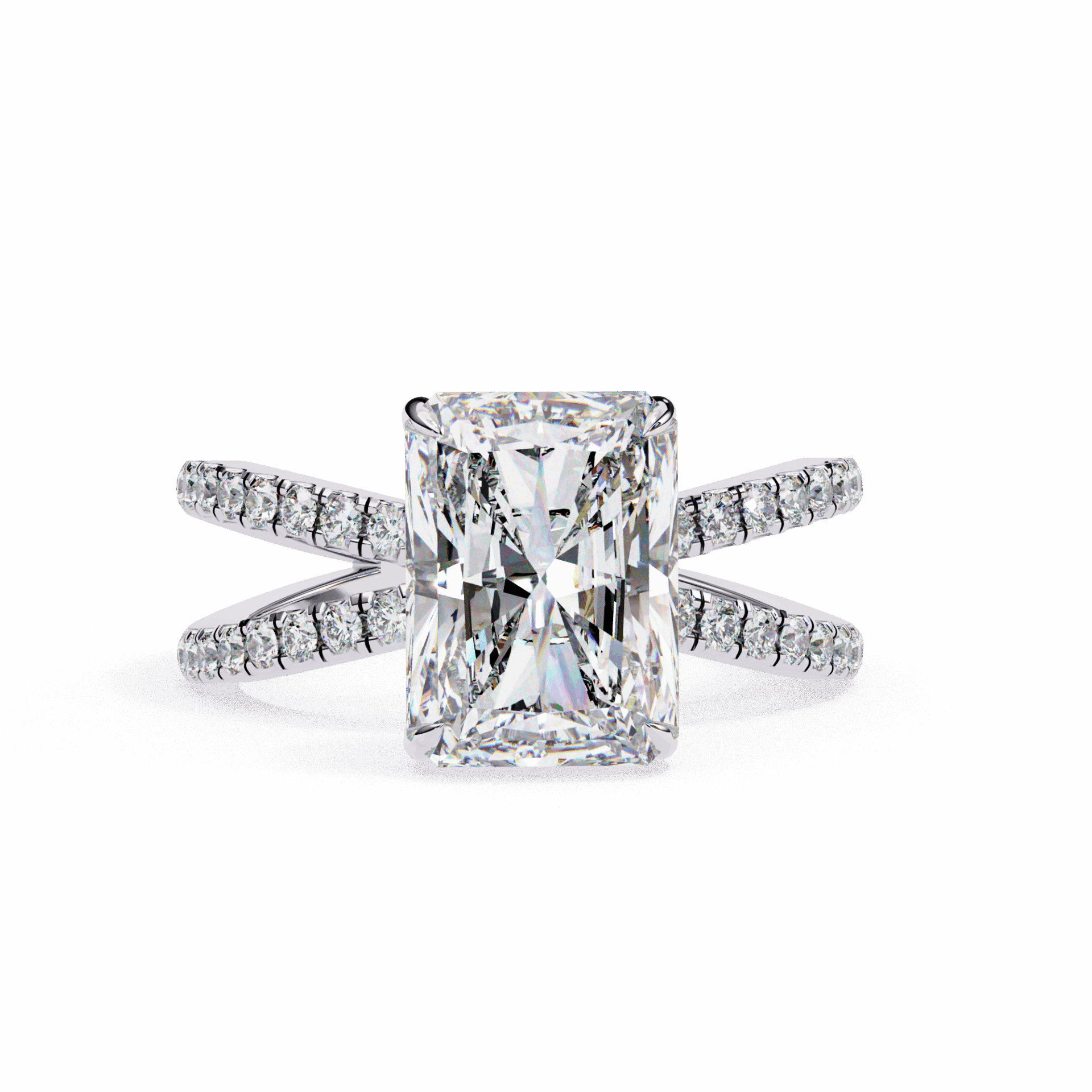 2.75 Carat Radiant Eternal Spark Solitaire Ring in Moissanite | House of Estara