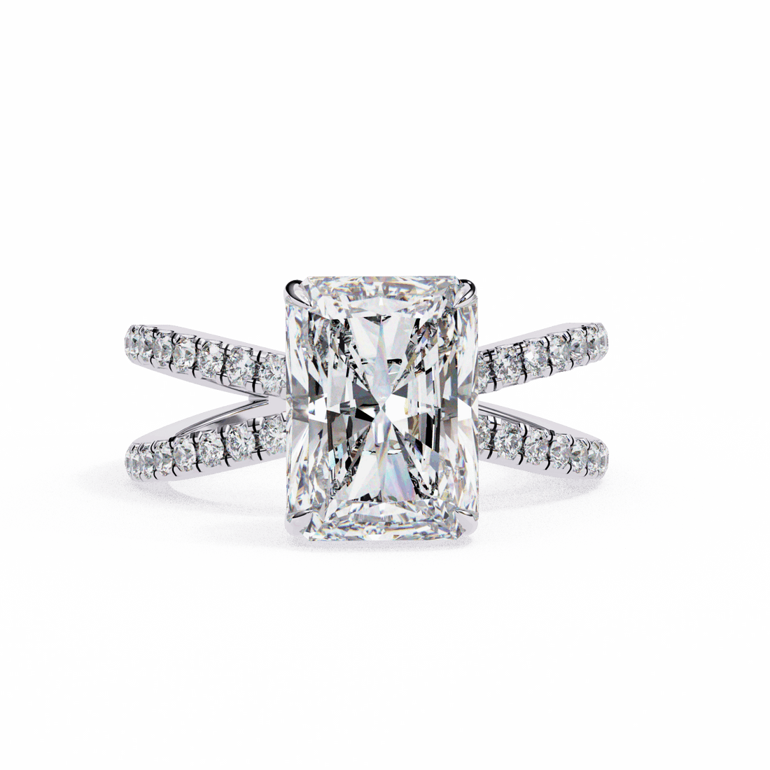 2.75 Carat Radiant Eternal Spark Solitaire Ring in Moissanite | House of Estara