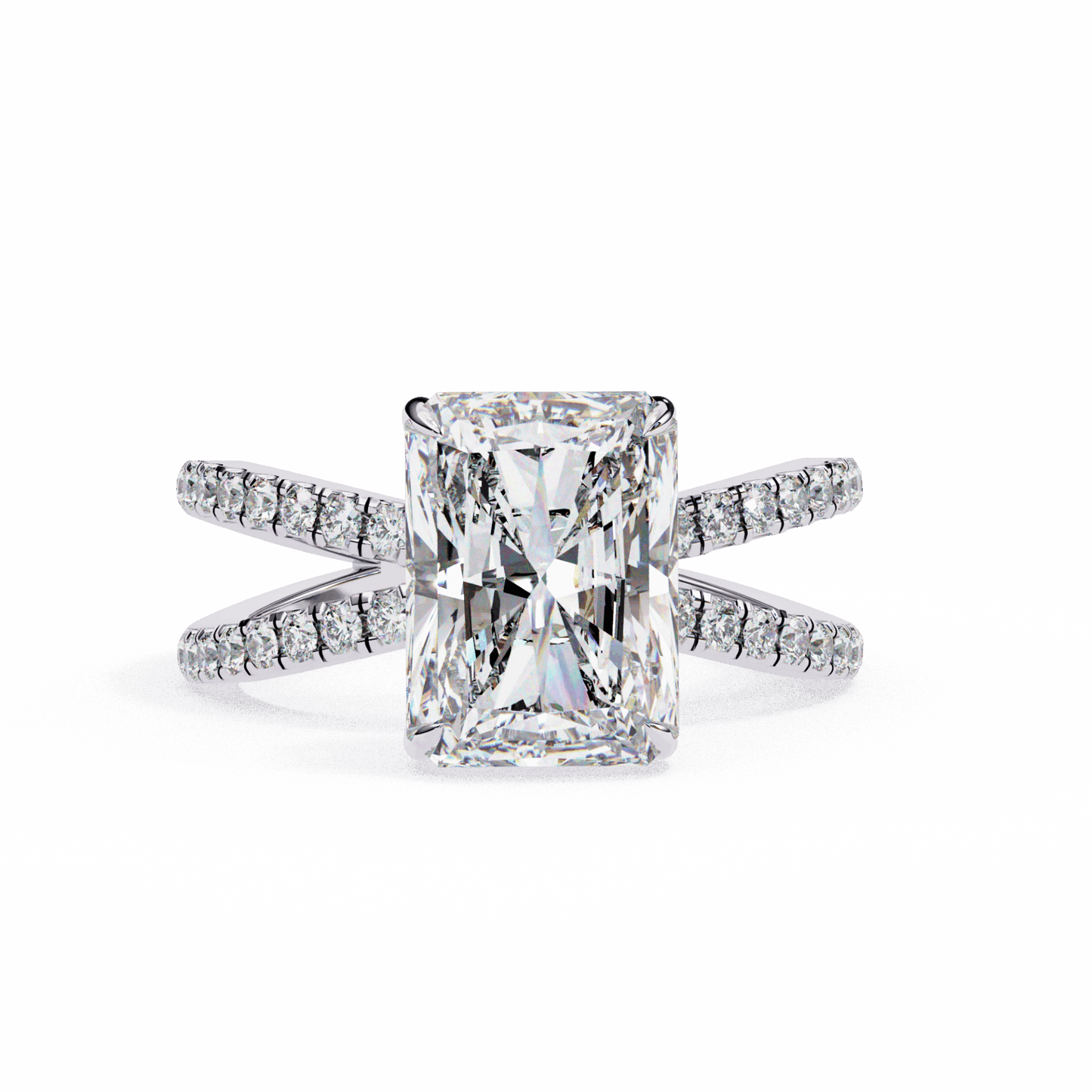 2.75 Carat Radiant Eternal Spark Solitaire Ring in Moissanite | House of Estara