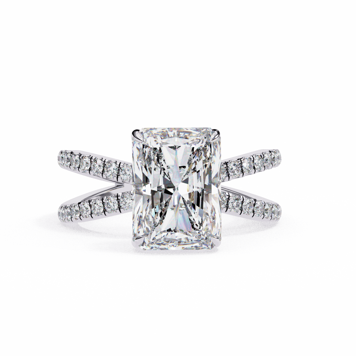 2.75 Carat Radiant Eternal Spark Solitaire Ring in Moissanite | House of Estara