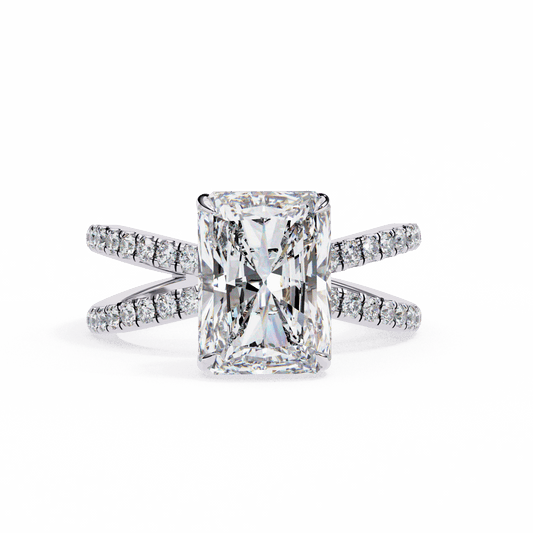 2.75 Carat Radiant Eternal Spark Solitaire Ring in Moissanite | House of Estara