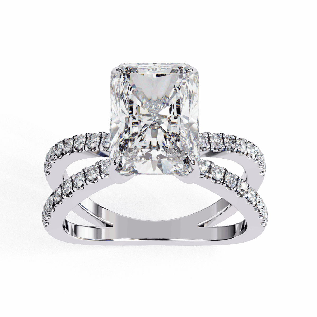 2.75 Carat Radiant Eternal Spark Solitaire Ring in Moissanite | House of Estara