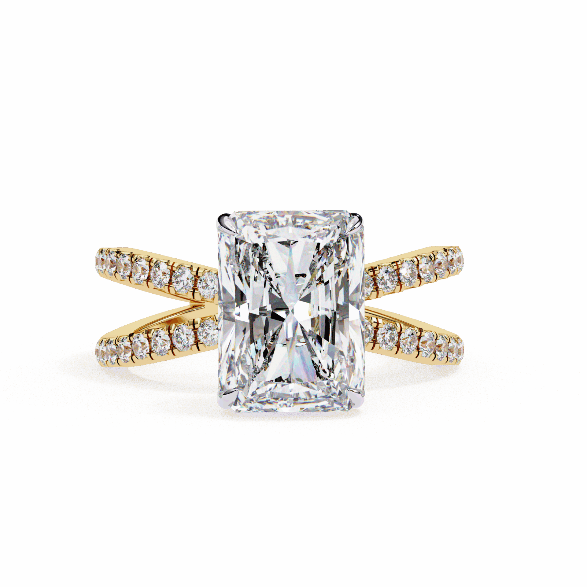 2.75 Carat Radiant Eternal Spark Solitaire Ring in Moissanite | House of Estara