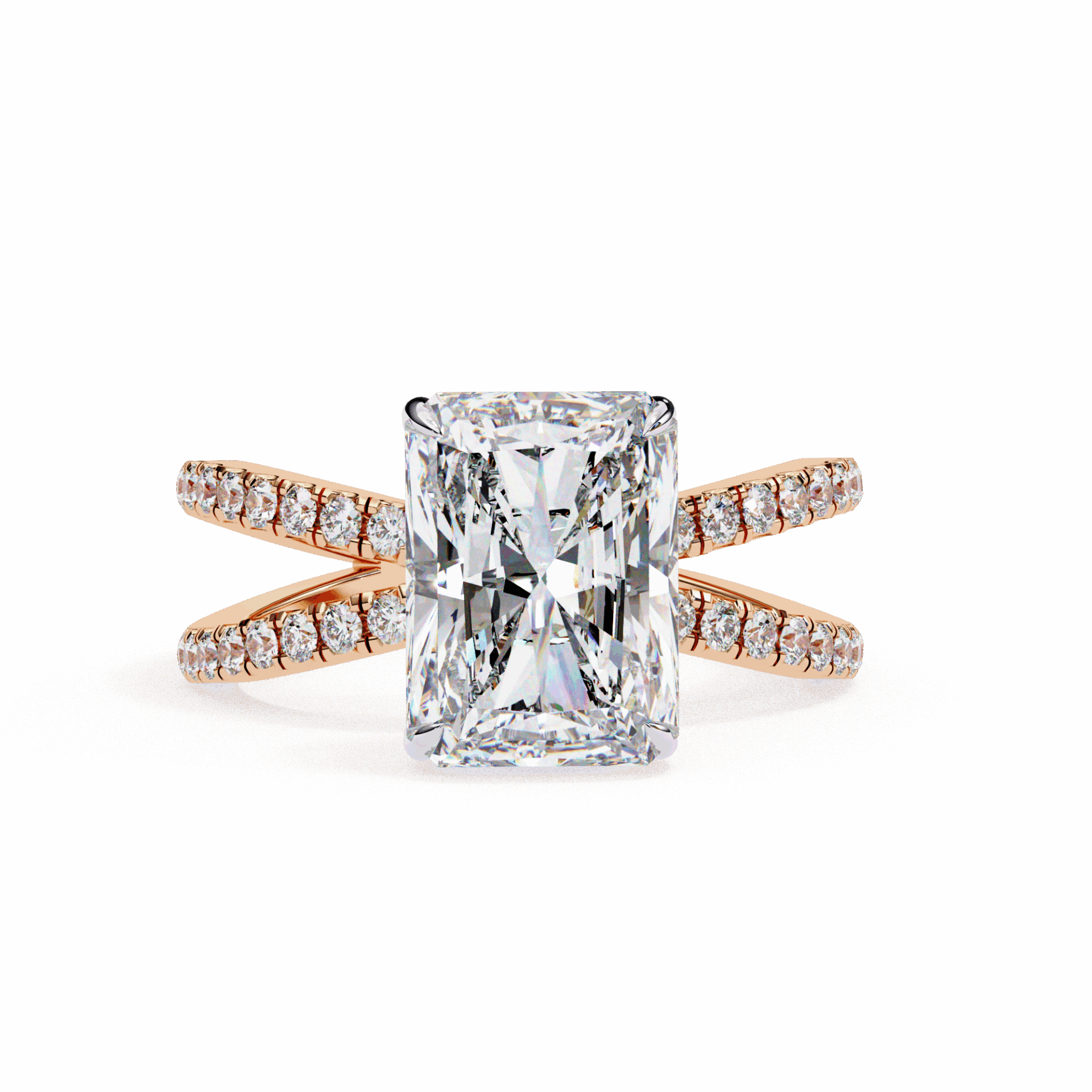 2.75 Carat Radiant Eternal Spark Solitaire Ring in Moissanite | House of Estara