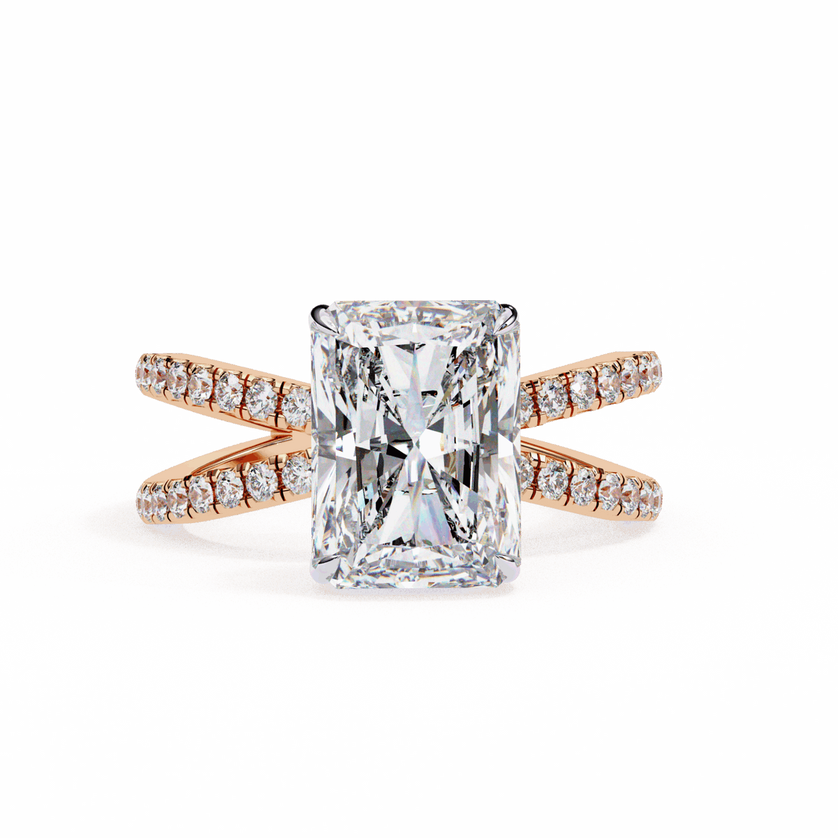 2.75 Carat Radiant Eternal Spark Solitaire Ring in Moissanite | House of Estara