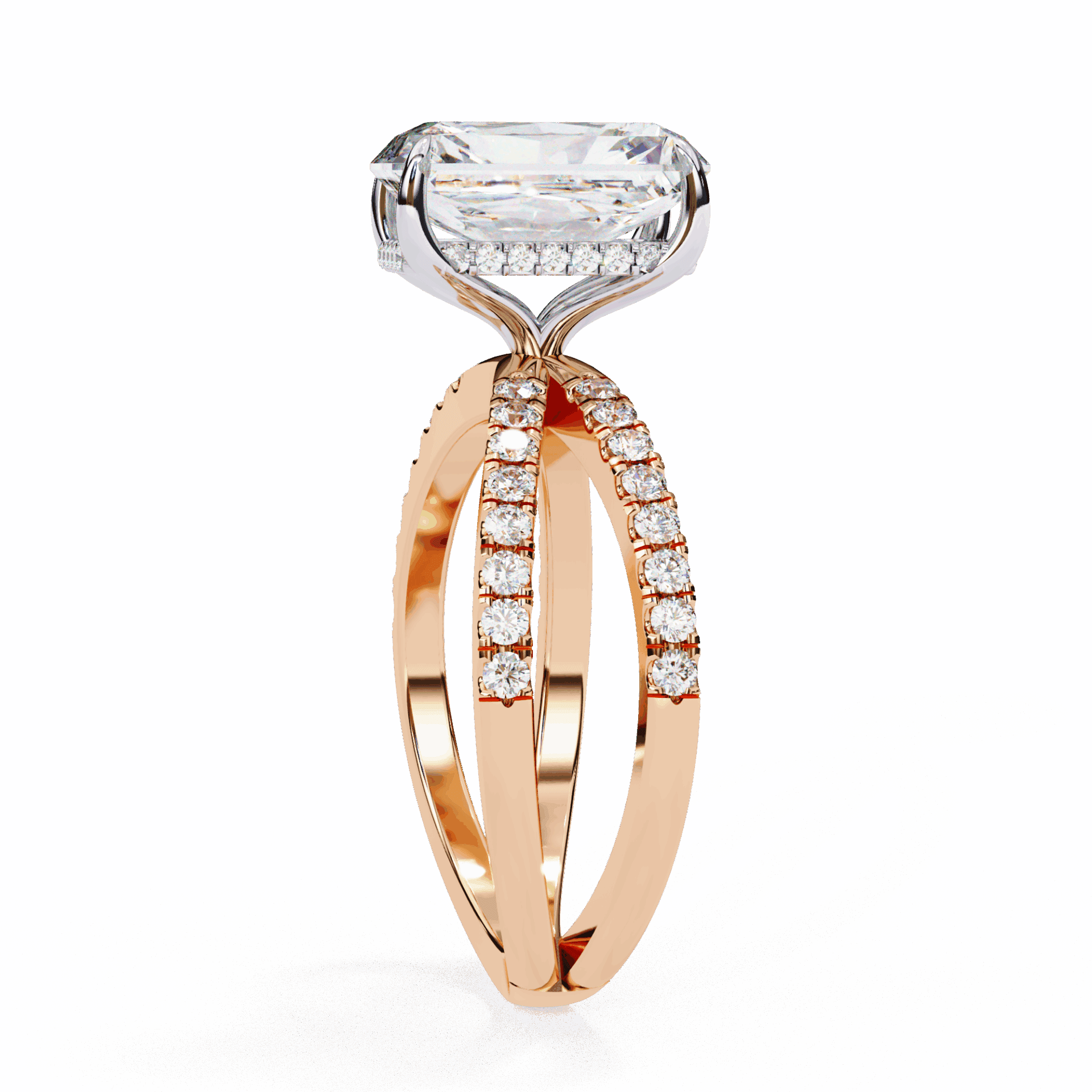 2.75 Carat Radiant Eternal Spark Solitaire Ring in Moissanite | House of Estara