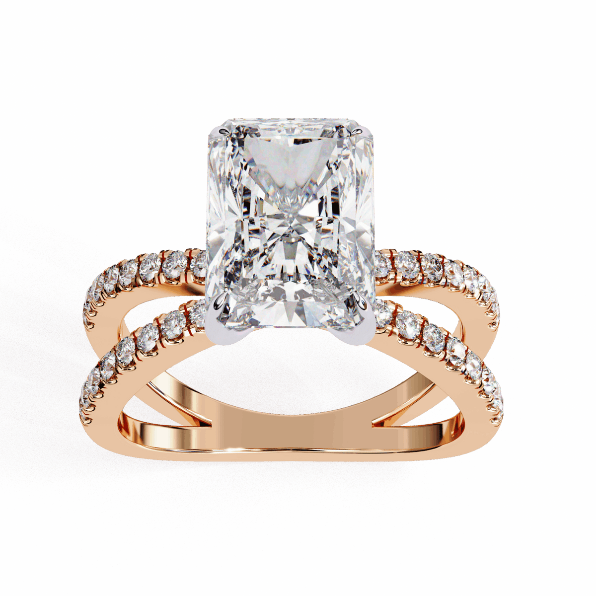 2.75 Carat Radiant Eternal Spark Solitaire Ring in Moissanite | House of Estara