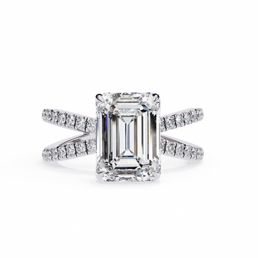 3 Carat Emerald Eternal Spark Solitaire Ring in Moissanite | House of Estara