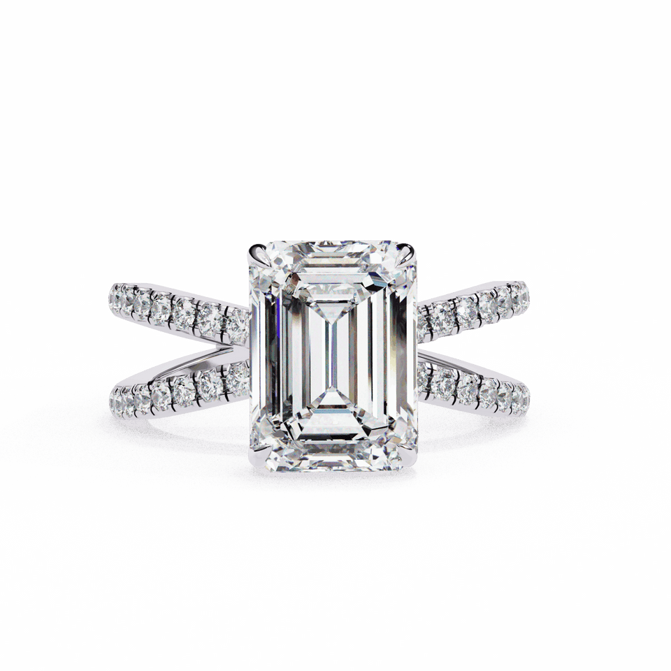 Spark Emerald Hidden Halo Pavé