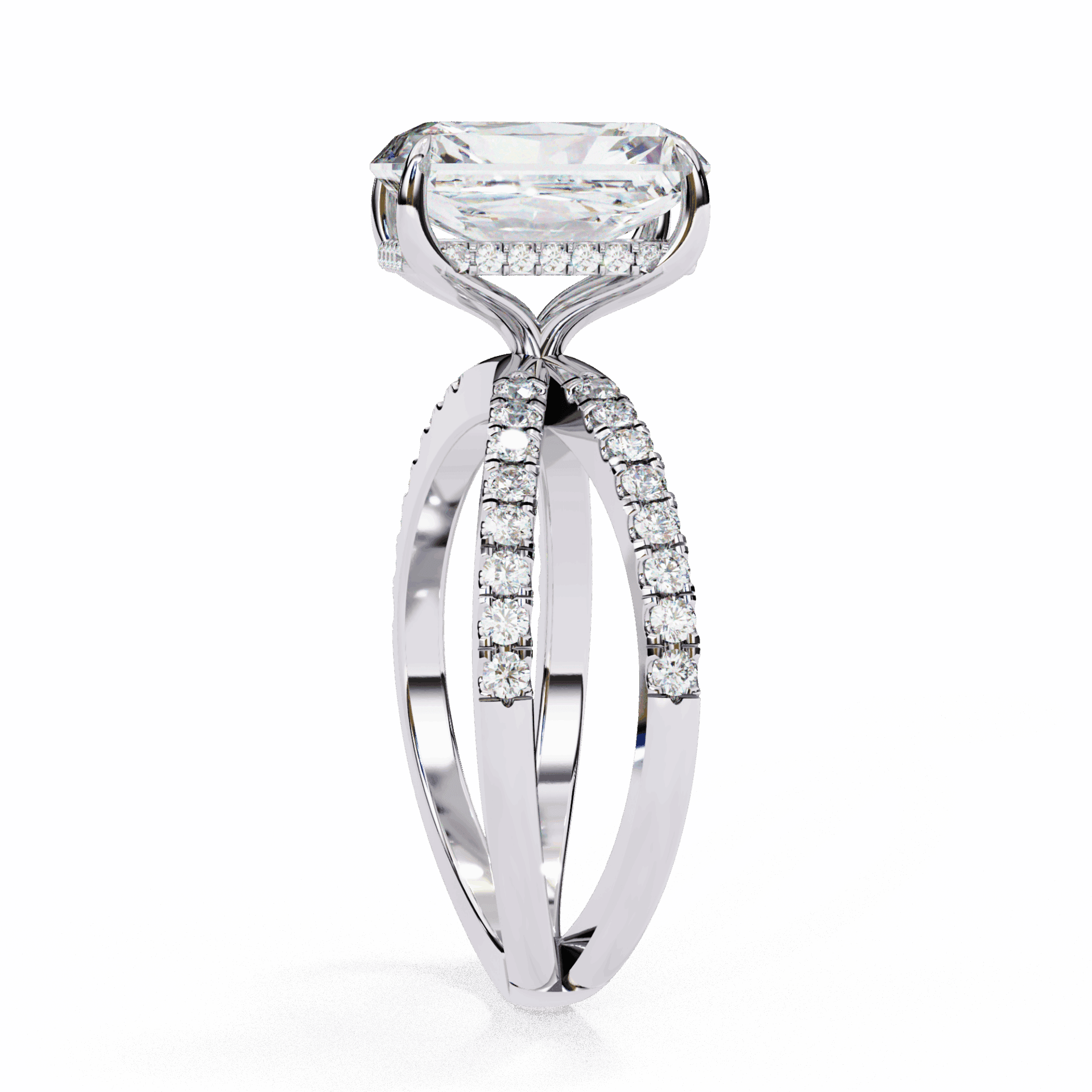 3 Carat Emerald Eternal Spark Solitaire Ring in Moissanite | House of Estara