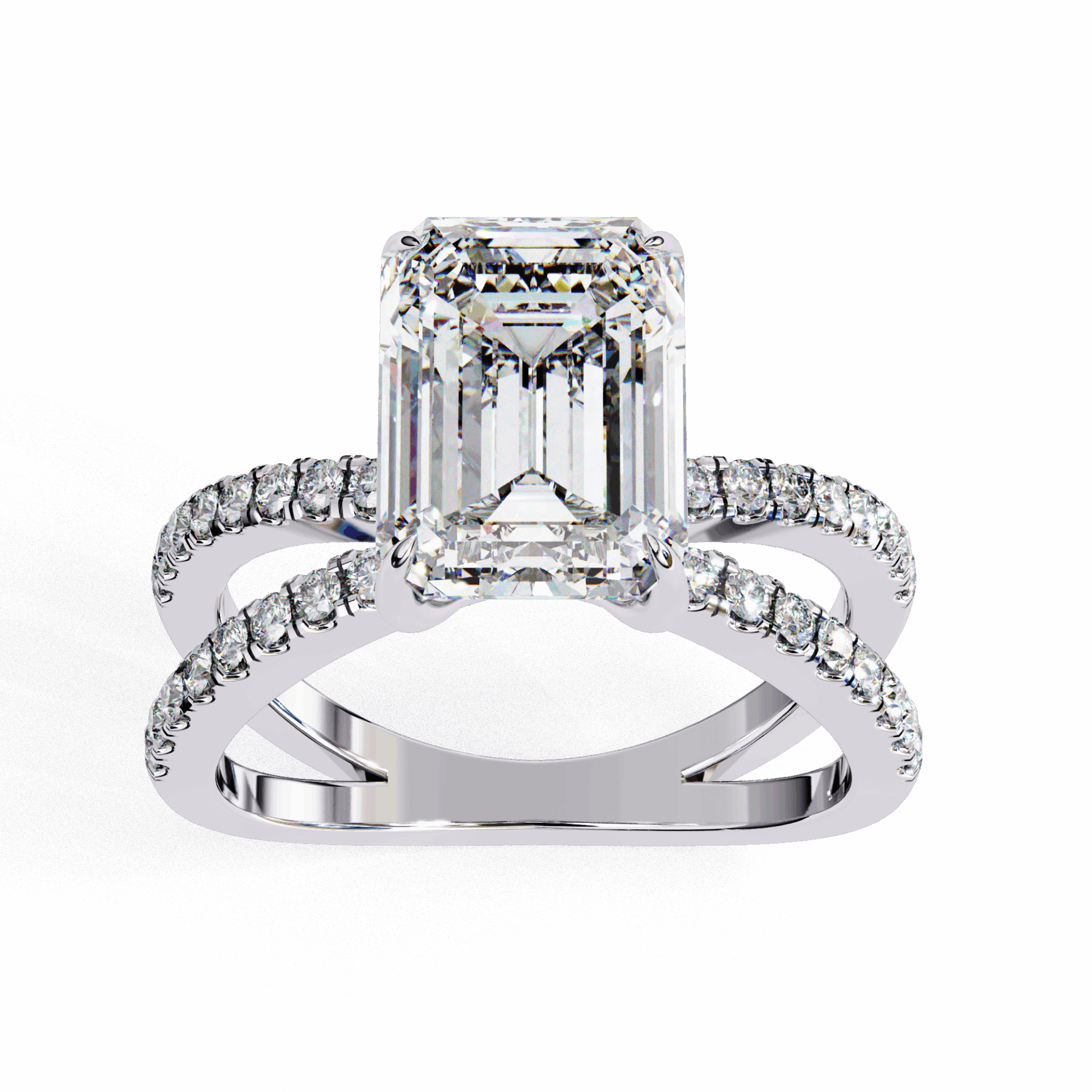 3 Carat Emerald Eternal Spark Solitaire Ring in Moissanite | House of Estara