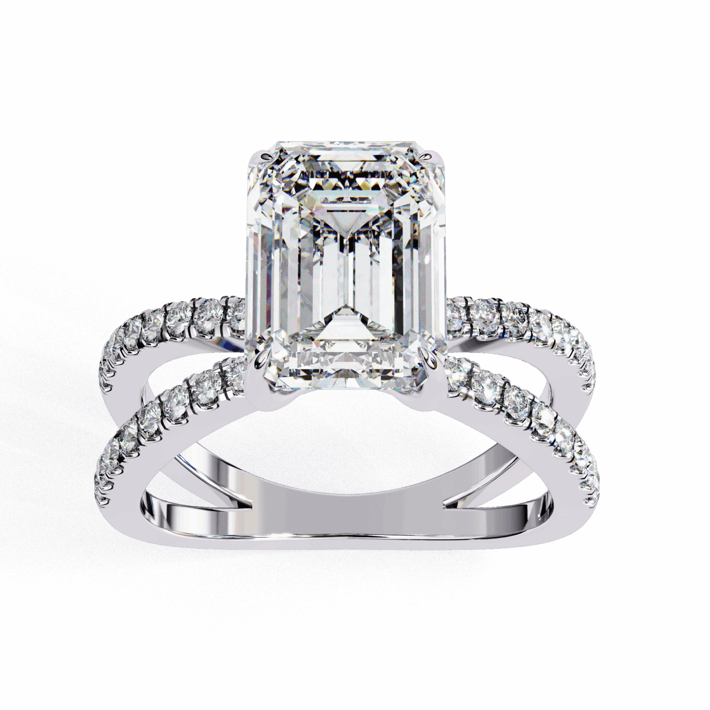 3 Carat Emerald Eternal Spark Solitaire Ring in Moissanite | House of Estara