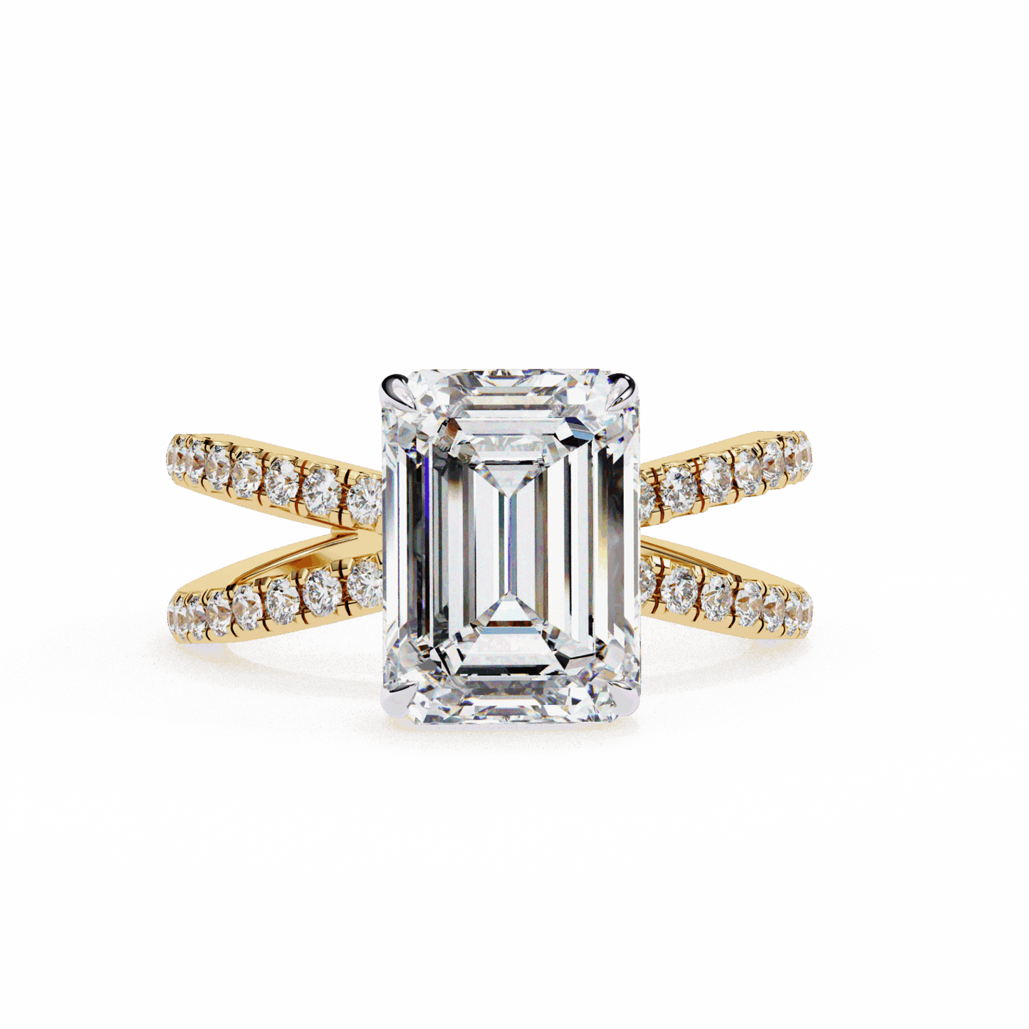 3 Carat Emerald Eternal Spark Solitaire Ring in Moissanite | House of Estara