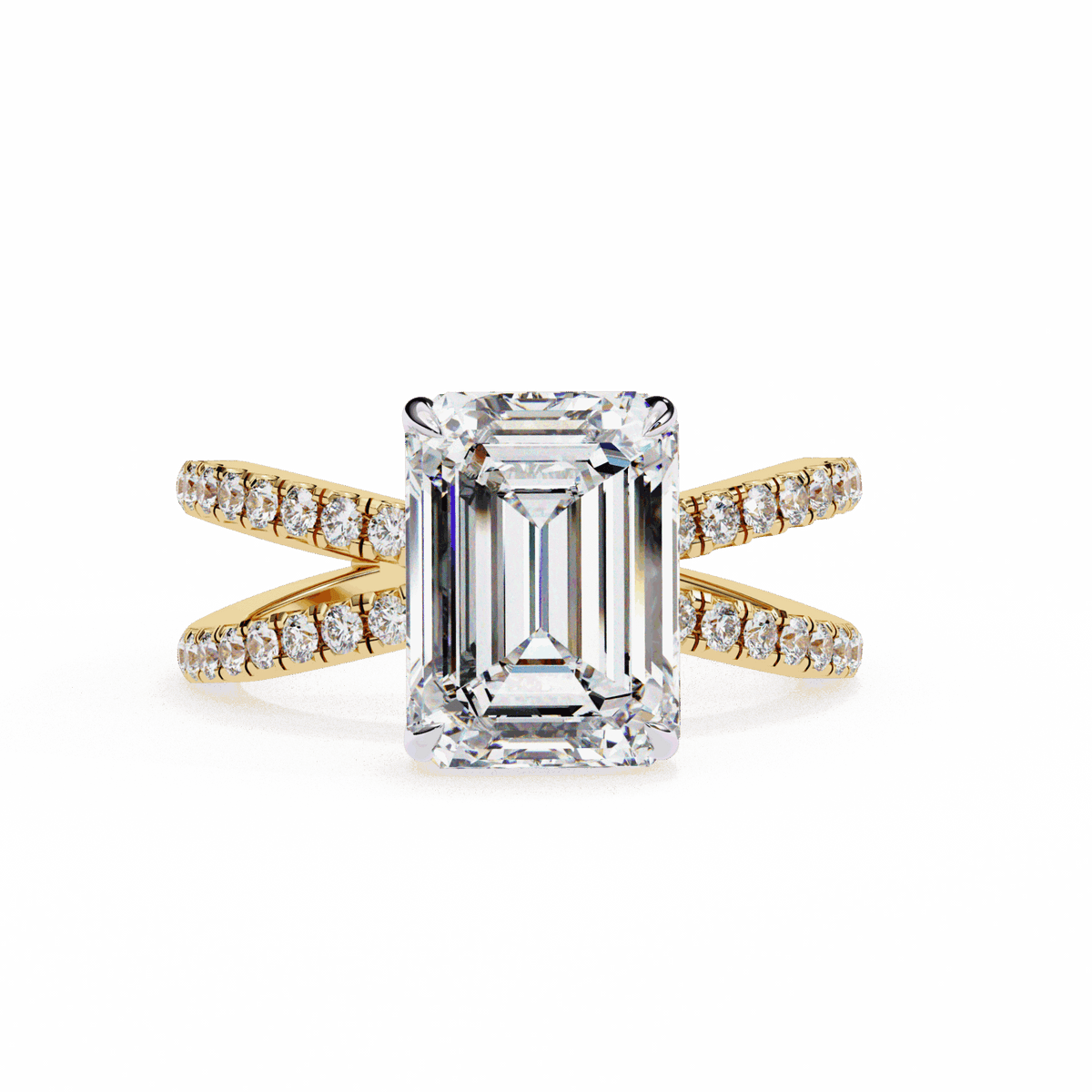 3 Carat Emerald Eternal Spark Solitaire Ring in Moissanite | House of Estara