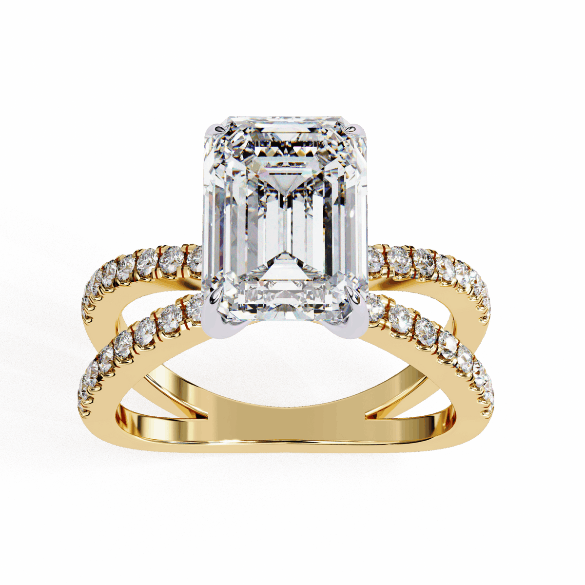 3 Carat Emerald Eternal Spark Solitaire Ring in Moissanite | House of Estara