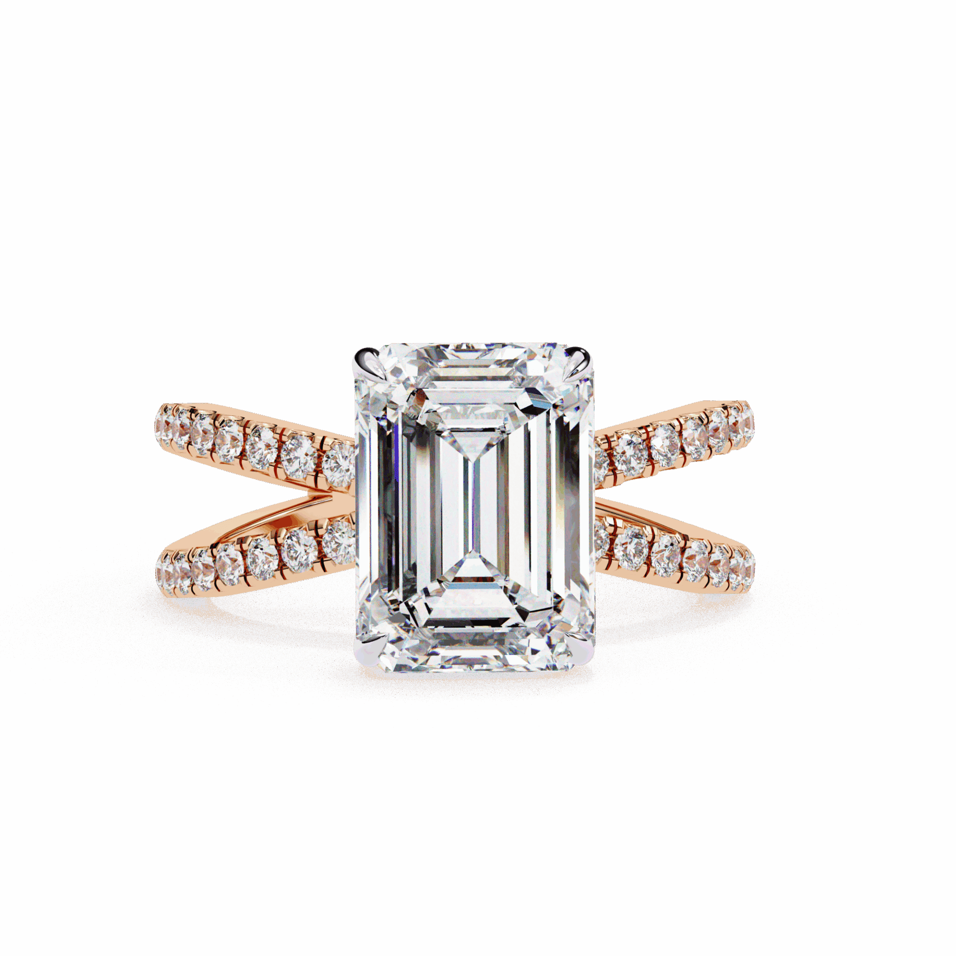 3 Carat Emerald Eternal Spark Solitaire Ring in Moissanite | House of Estara