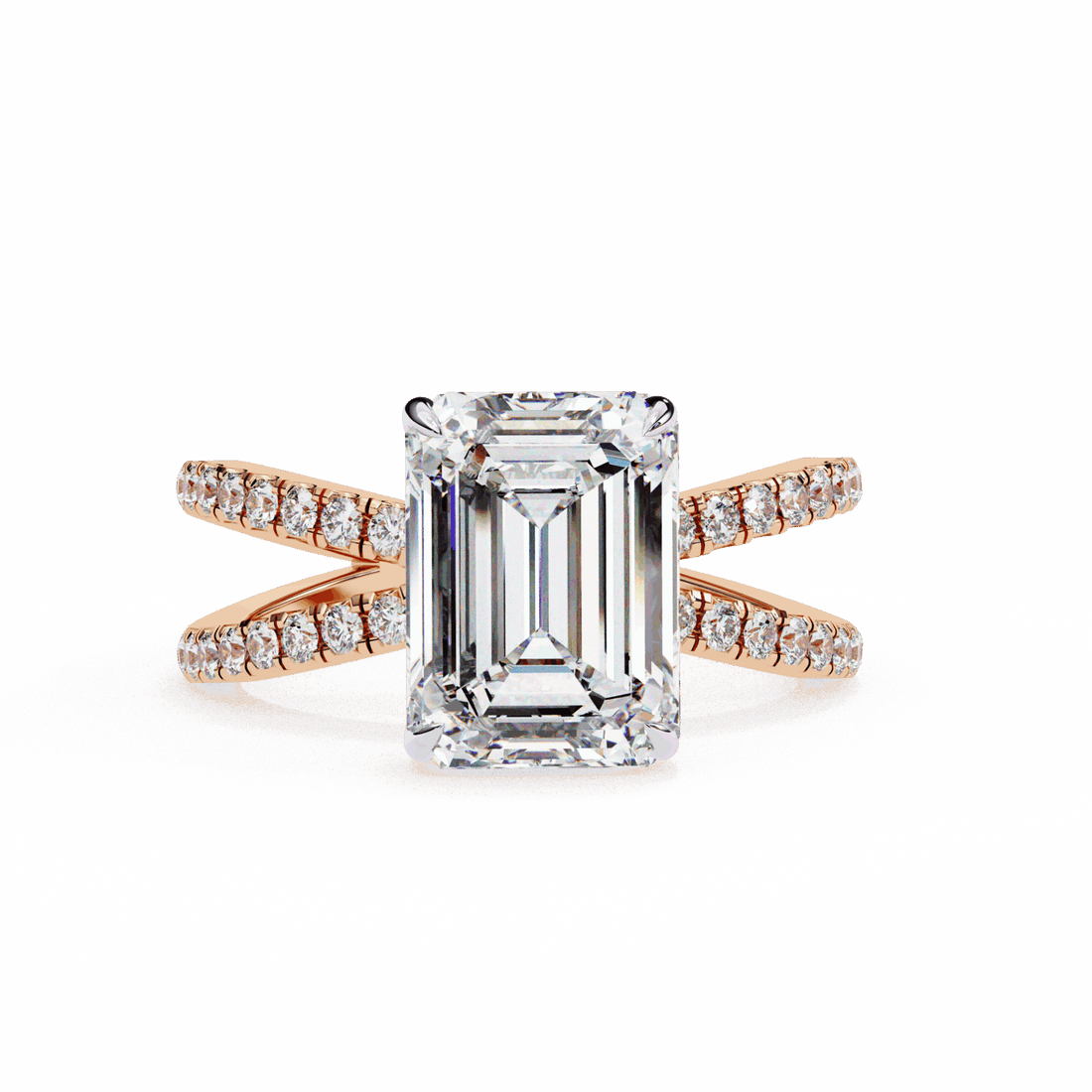 3 Carat Emerald Eternal Spark Solitaire Ring in Moissanite | House of Estara