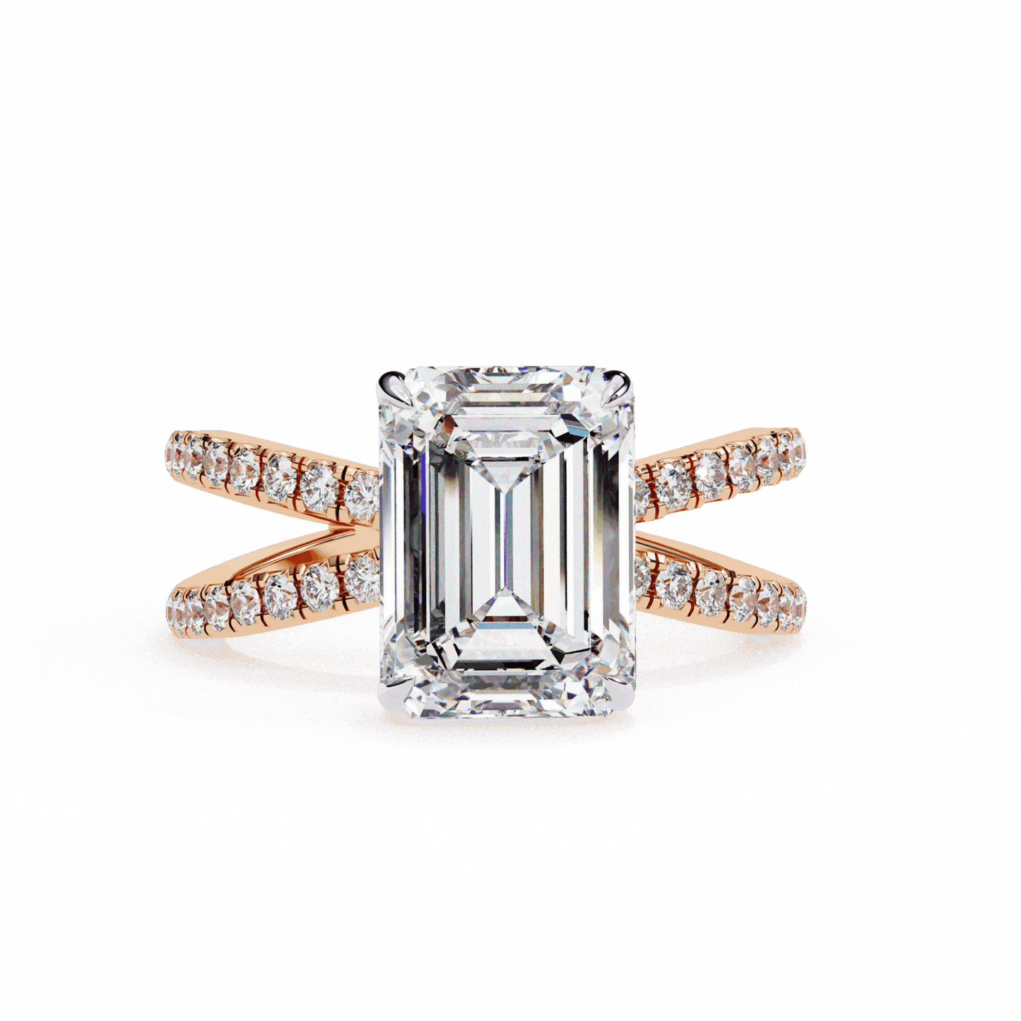 3 Carat Emerald Eternal Spark Solitaire Ring in Moissanite | House of Estara