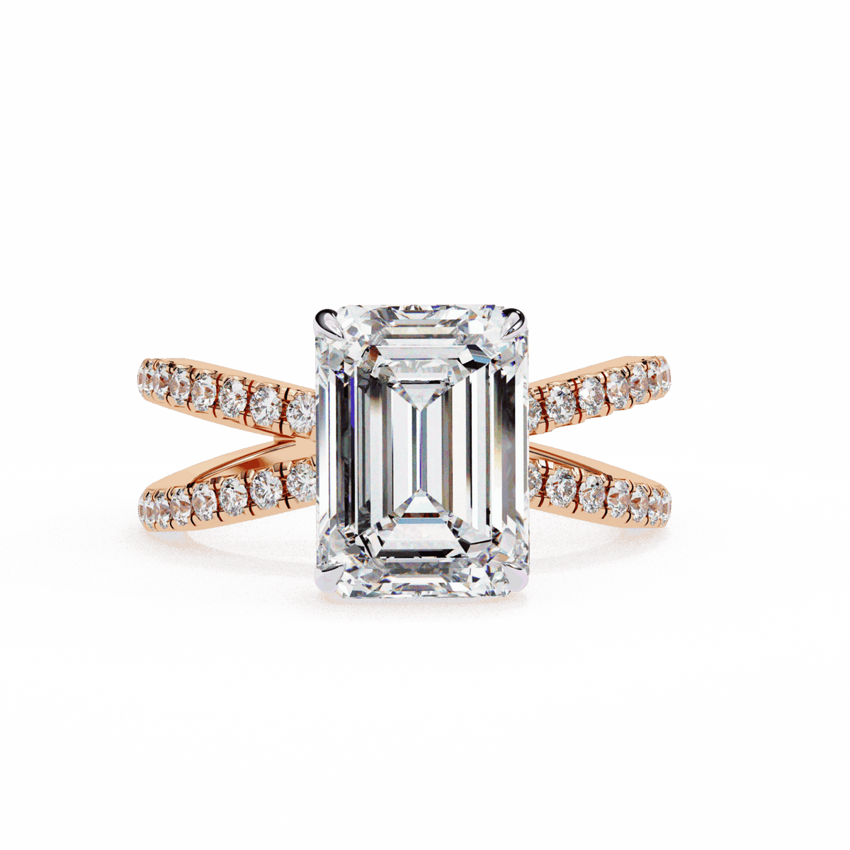 3 Carat Emerald Eternal Spark Solitaire Ring in Moissanite | House of Estara