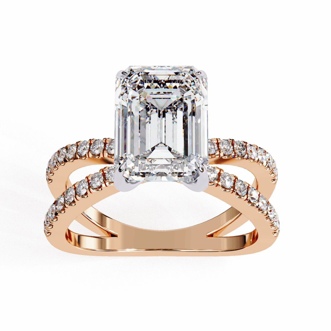 3 Carat Emerald Eternal Spark Solitaire Ring in Moissanite | House of Estara
