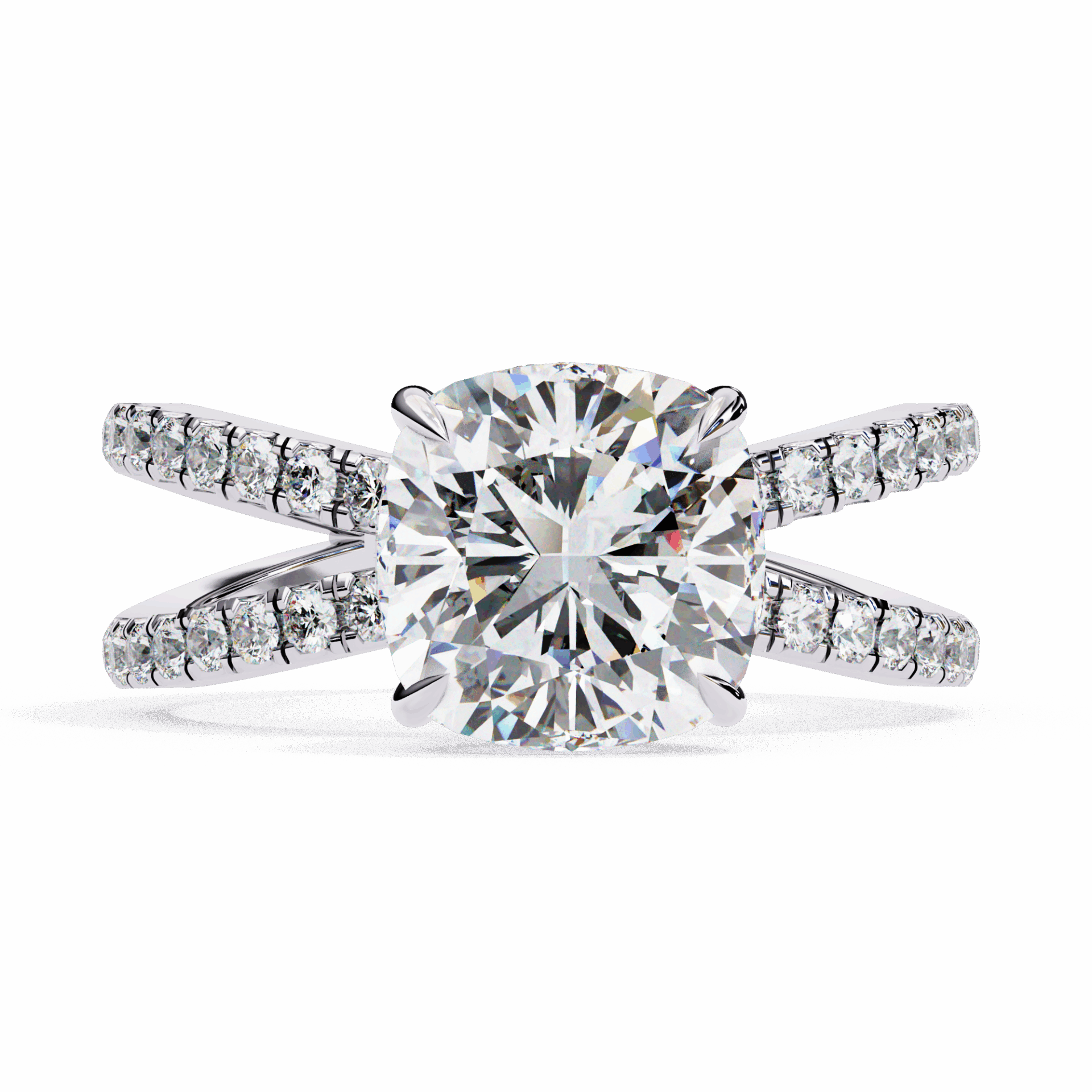 2.5 Carat Cushion Eternal Spark Solitaire Ring in Moissanite | House of Estara