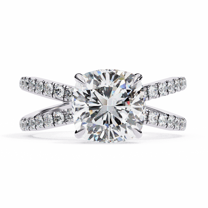 2.5 Carat Cushion Eternal Spark Solitaire Ring in Moissanite | House of Estara