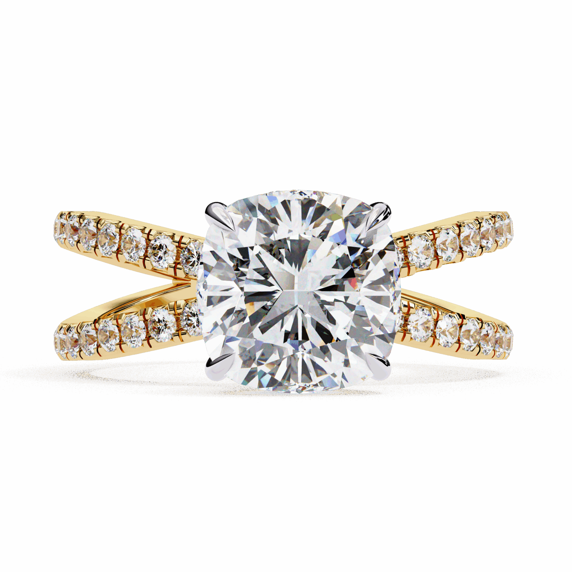 2.5 Carat Cushion Eternal Spark Solitaire Ring in Moissanite | House of Estara