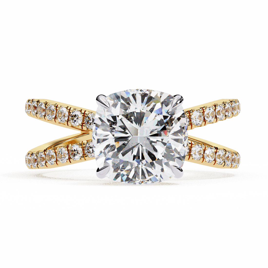 2.5 Carat Cushion Eternal Spark Solitaire Ring in Moissanite | House of Estara