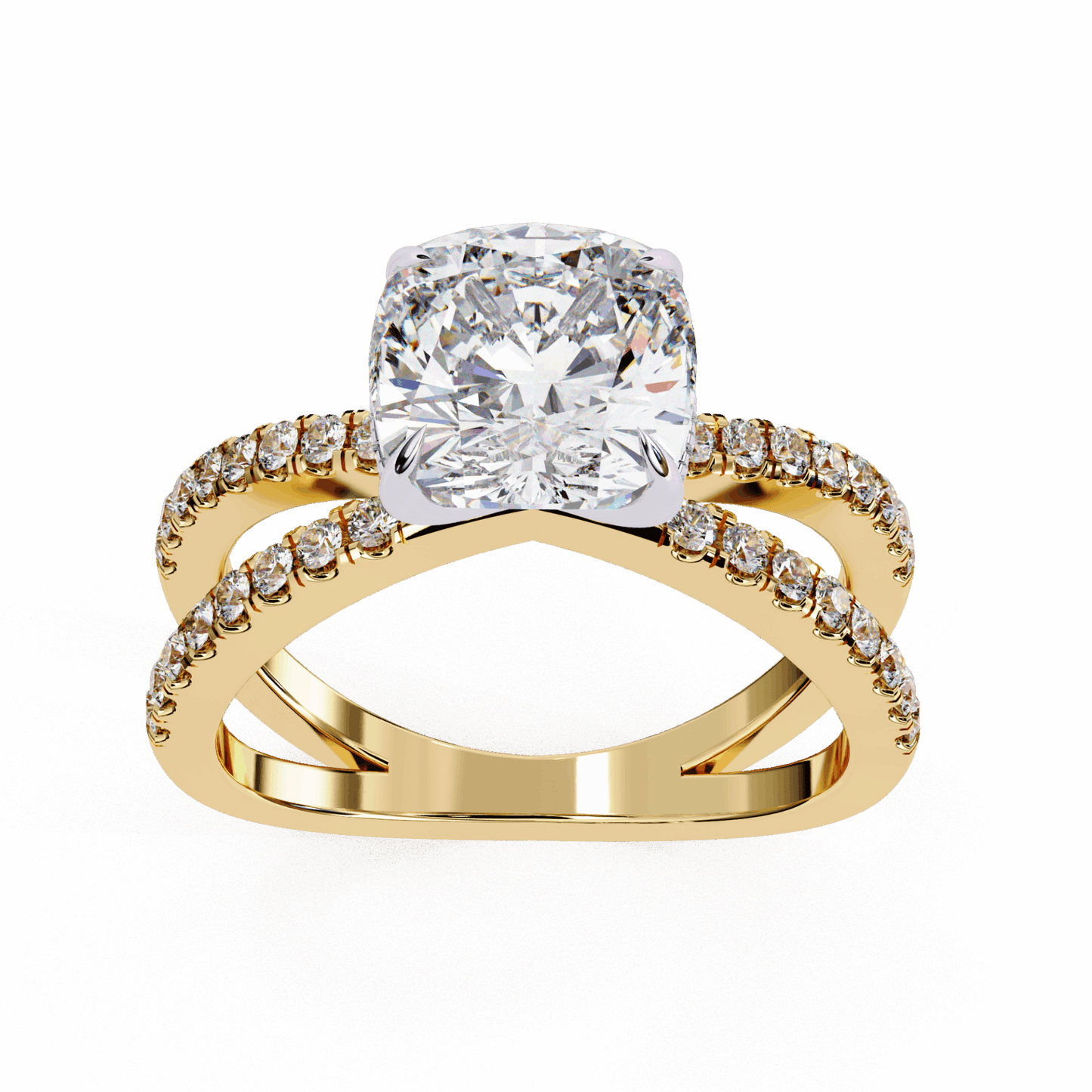 2.5 Carat Cushion Eternal Spark Solitaire Ring in Moissanite | House of Estara