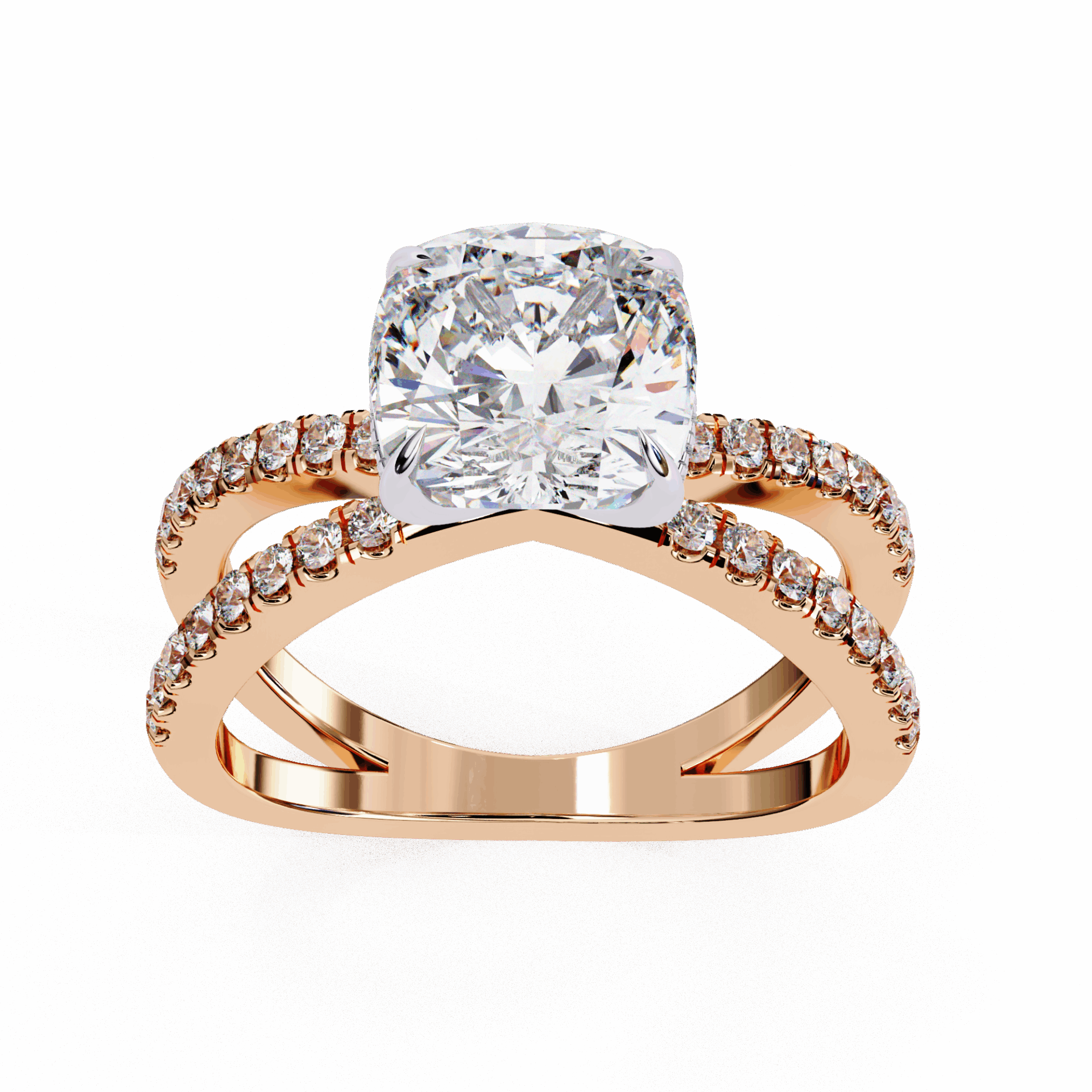 2.5 Carat Cushion Eternal Spark Solitaire Ring in Moissanite | House of Estara