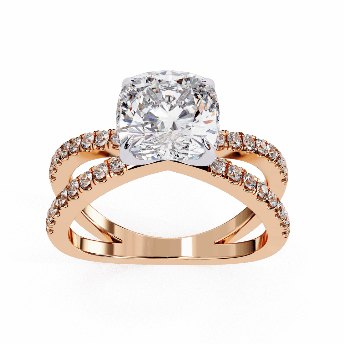 2.5 Carat Cushion Eternal Spark Solitaire Ring in Moissanite | House of Estara