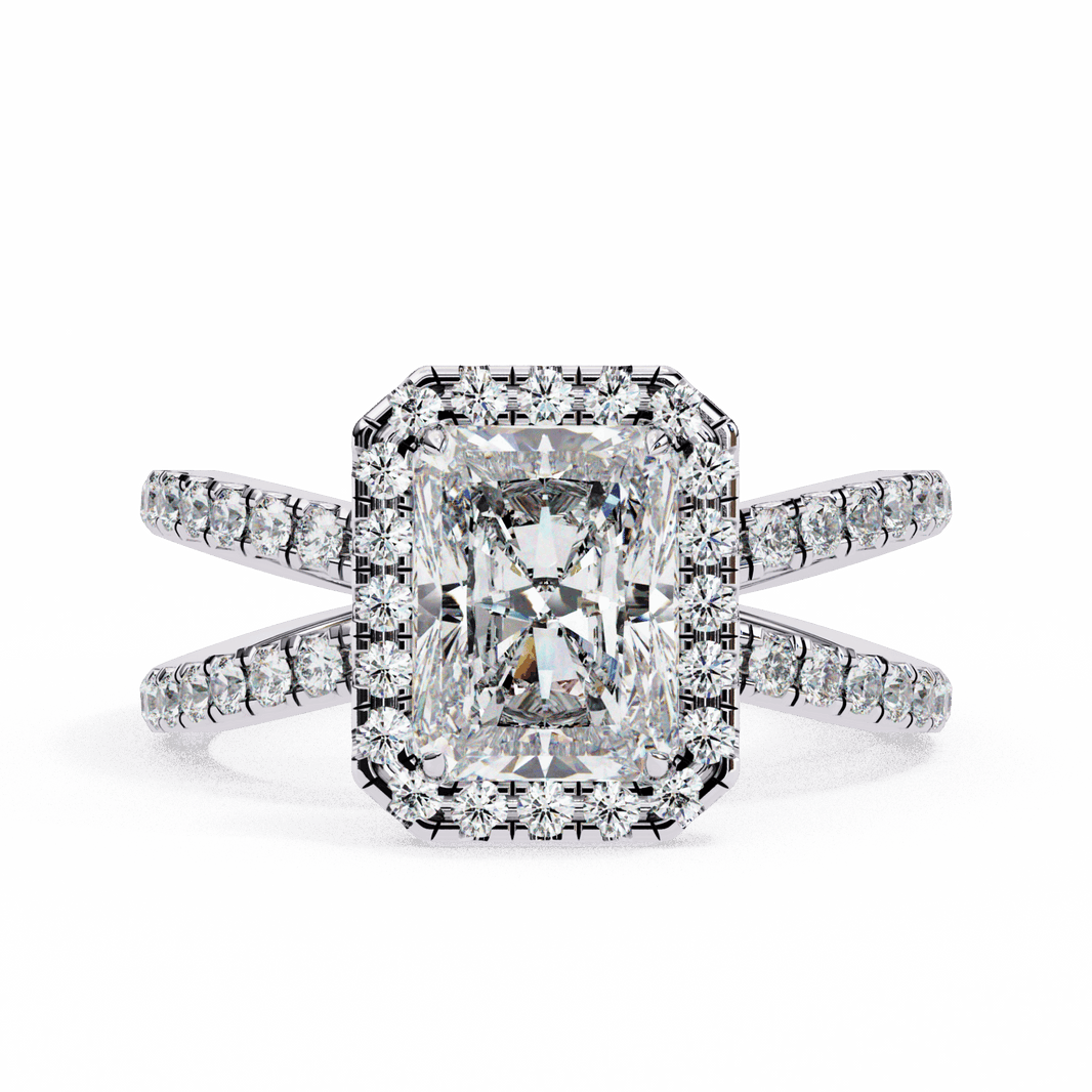 2.5 Carat Radiant Signature Solitaire Ring in Moissanite | House of Estara