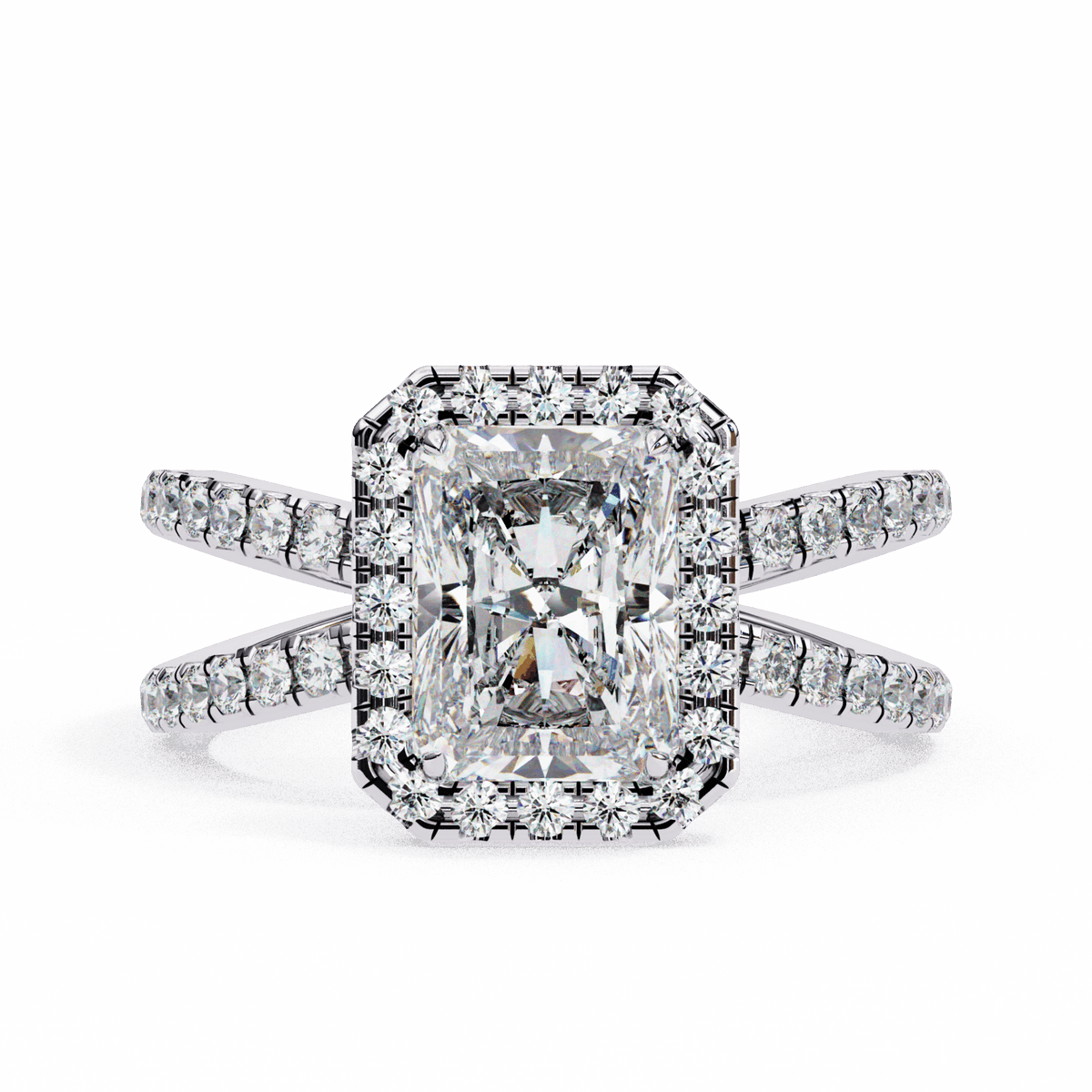 2.5 Carat Radiant Signature Solitaire Ring in Moissanite | House of Estara