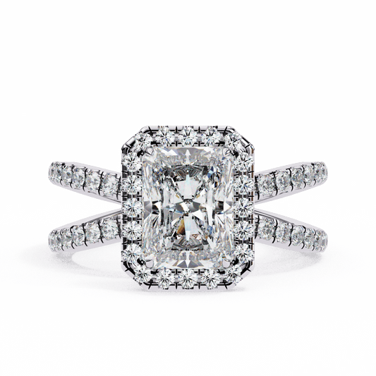 2.5 Carat Radiant Signature Solitaire Ring in Moissanite | House of Estara