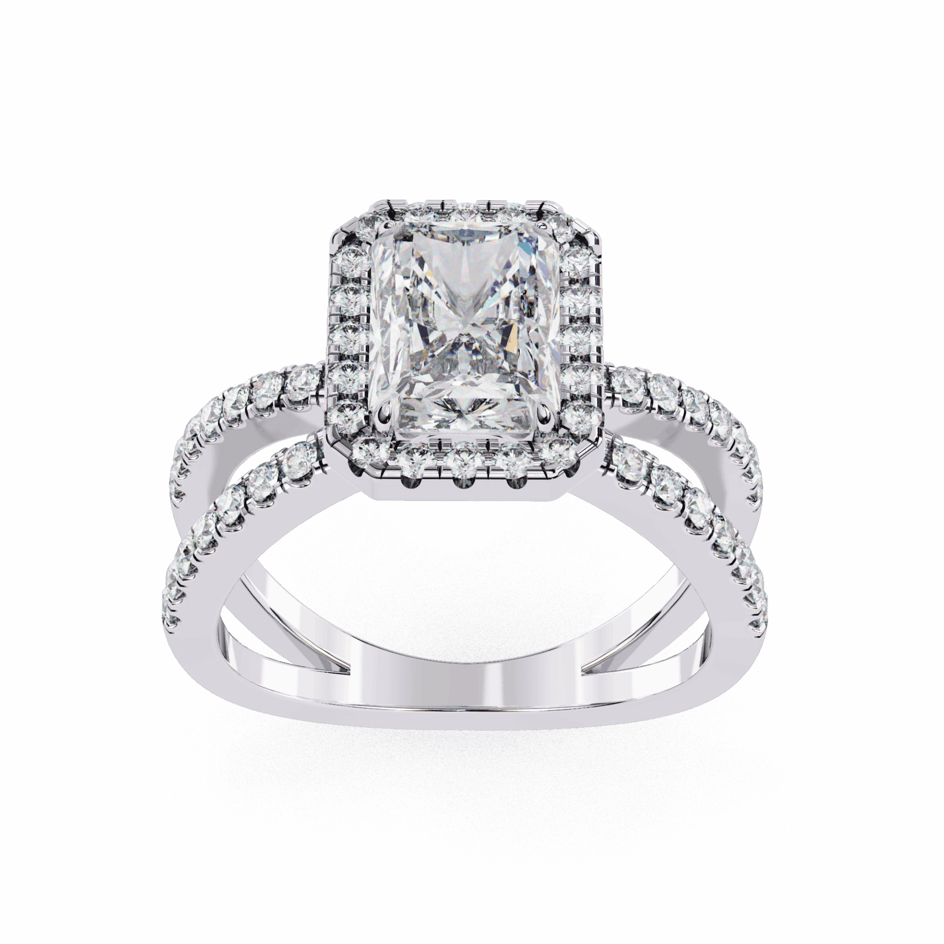 2.5 Carat Radiant Signature Solitaire Ring in Moissanite | House of Estara