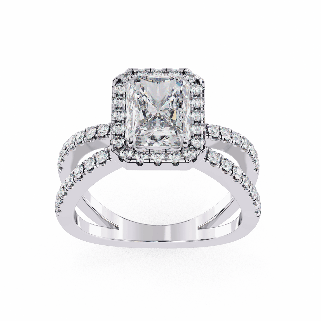 2.5 Carat Radiant Signature Solitaire Ring in Moissanite | House of Estara