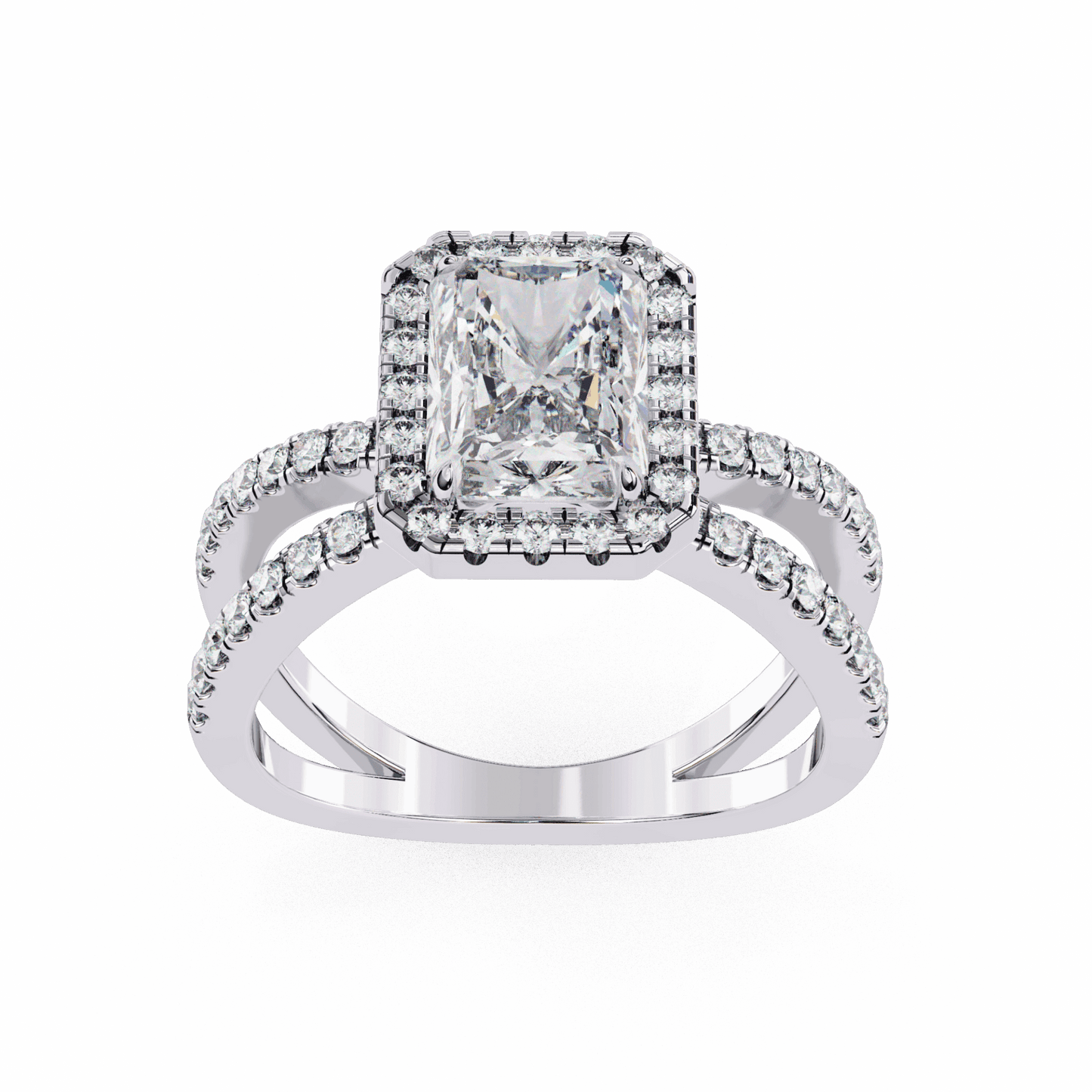 2.5 Carat Radiant Signature Solitaire Ring in Moissanite | House of Estara