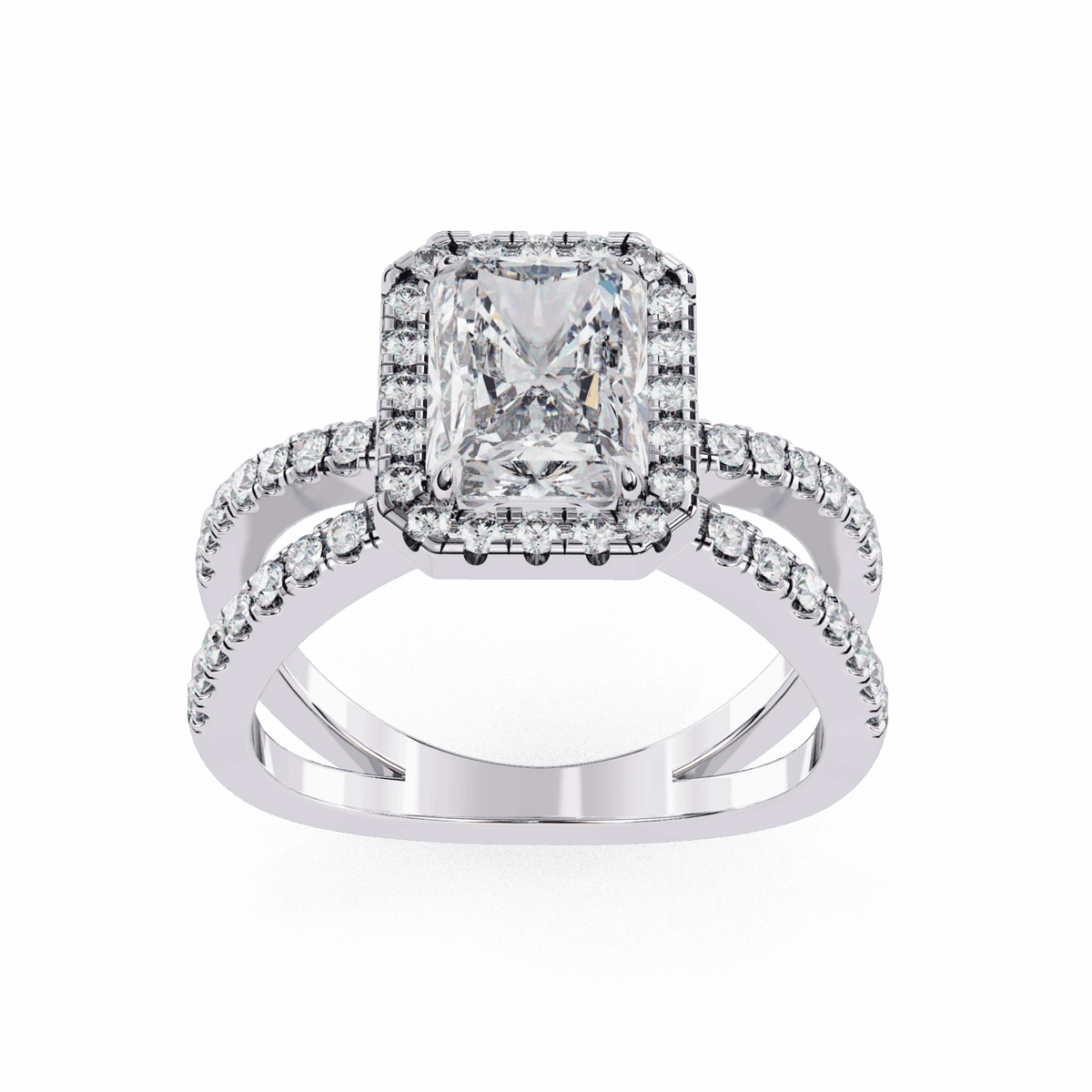 2.5 Carat Radiant Signature Solitaire Ring in Moissanite | House of Estara