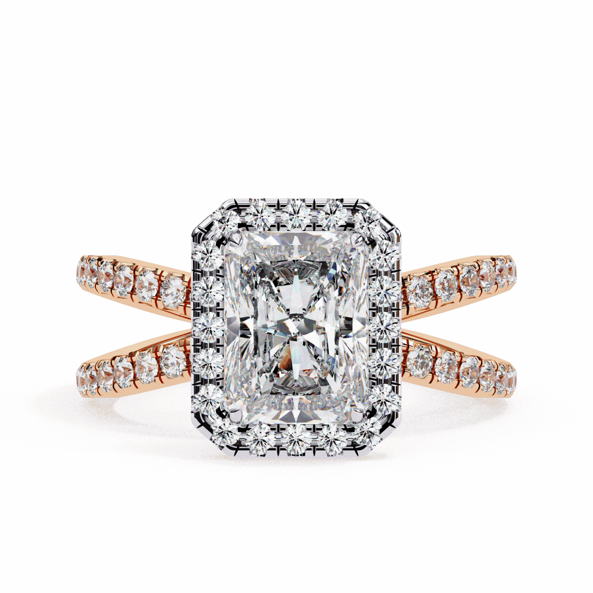 2.5 Carat Radiant Signature Solitaire Ring in Moissanite | House of Estara