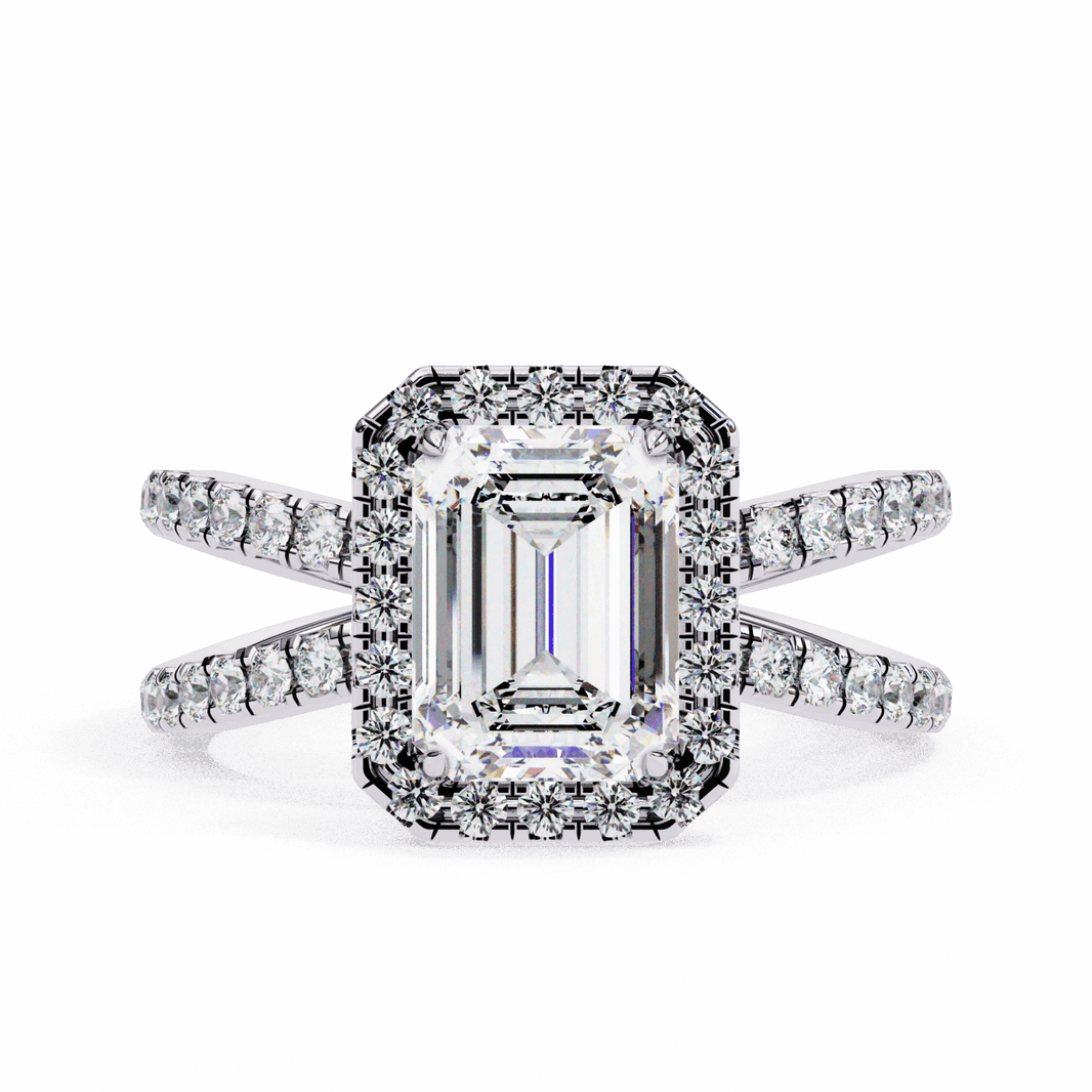 2.25 Carat Emerald Signature Solitaire Ring in Moissanite | House of Estara