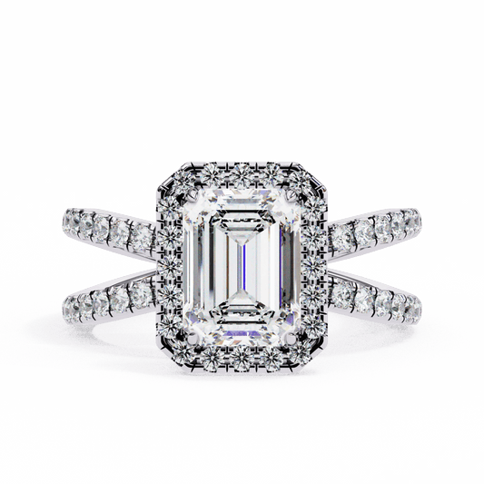 2.25 Carat Emerald Signature Solitaire Ring in Moissanite | House of Estara