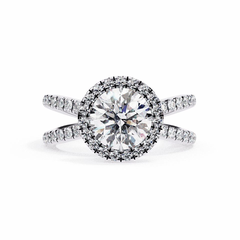 Round Halo Split Shank