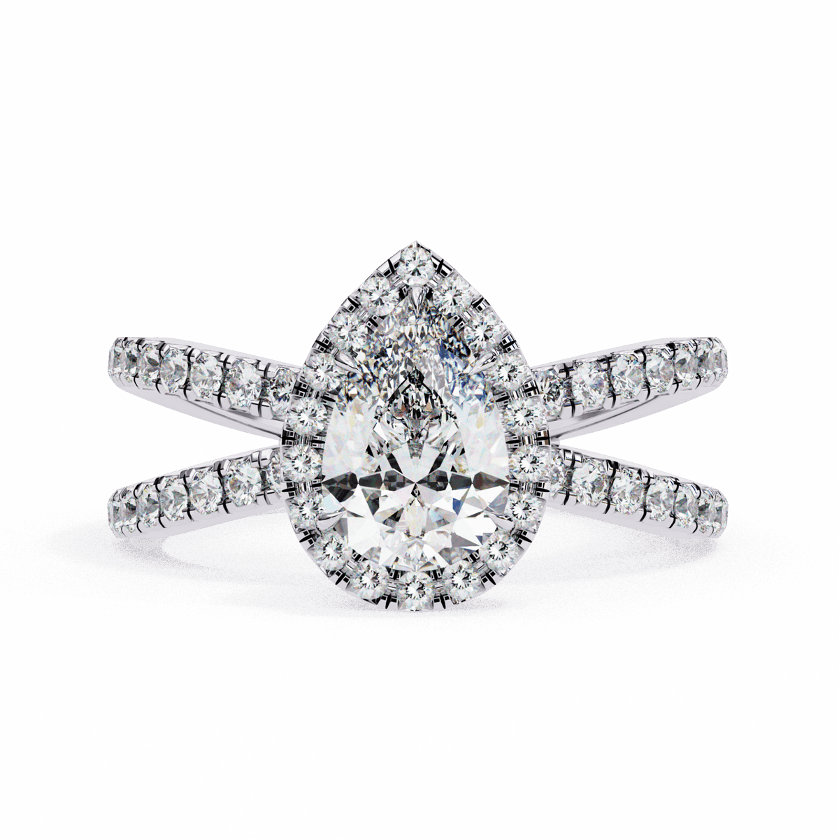1.75 Carat Pear Signature Solitaire Ring in Moissanite | House of Estara