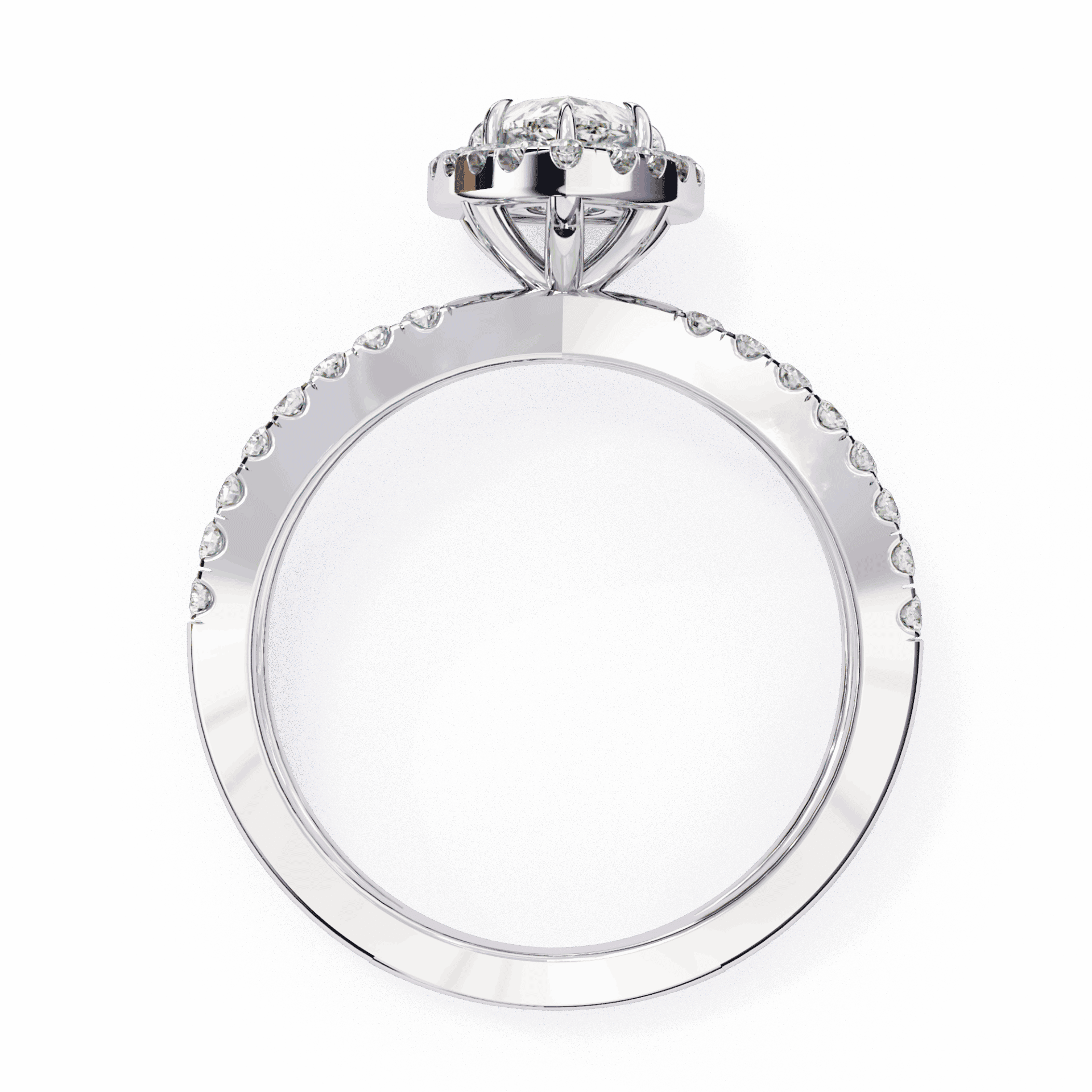 1.75 Carat Pear Signature Solitaire Ring in Moissanite | House of Estara