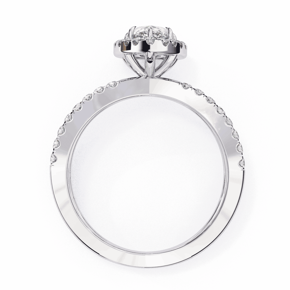 1.75 Carat Pear Signature Solitaire Ring in Moissanite | House of Estara