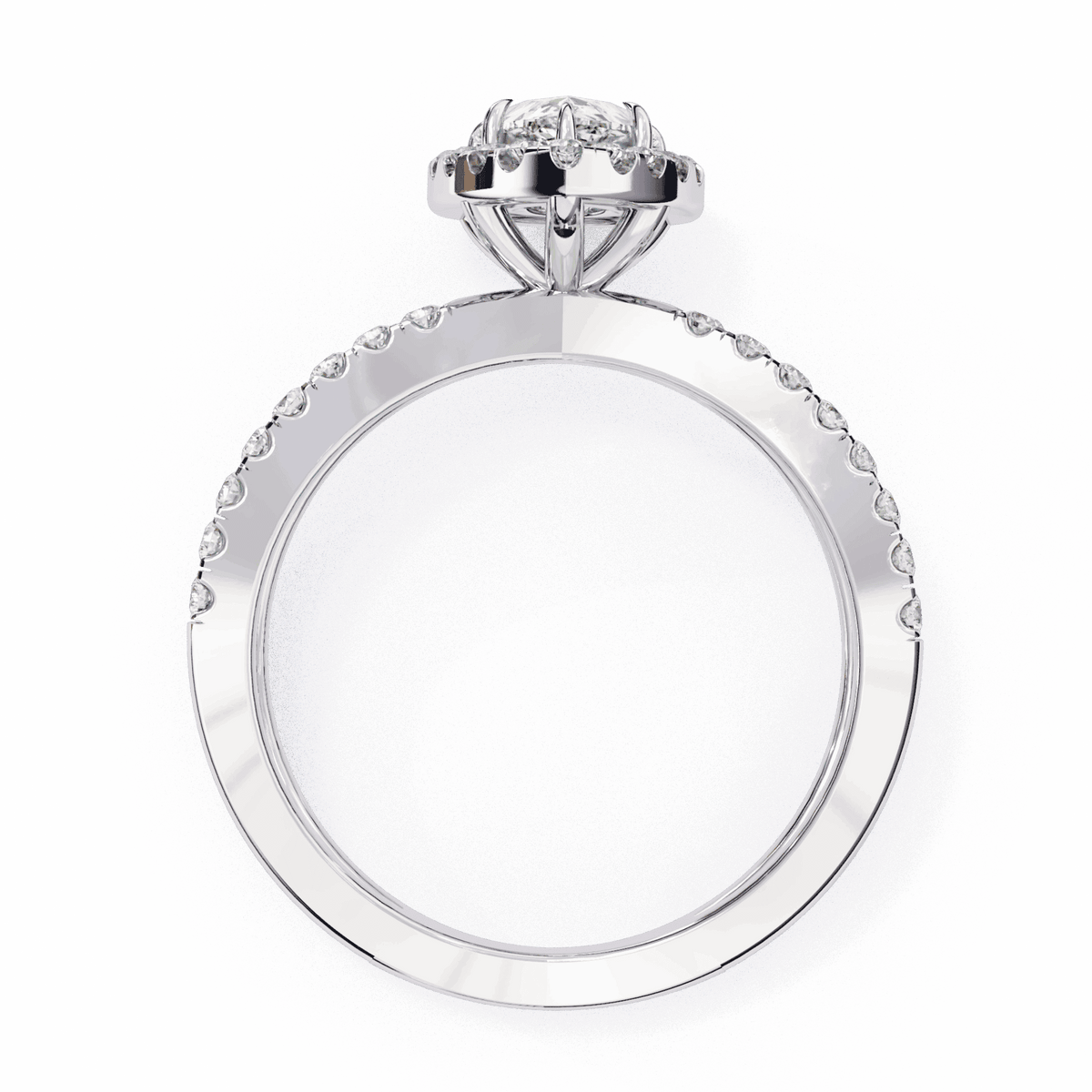 1.75 Carat Pear Signature Solitaire Ring in Moissanite | House of Estara