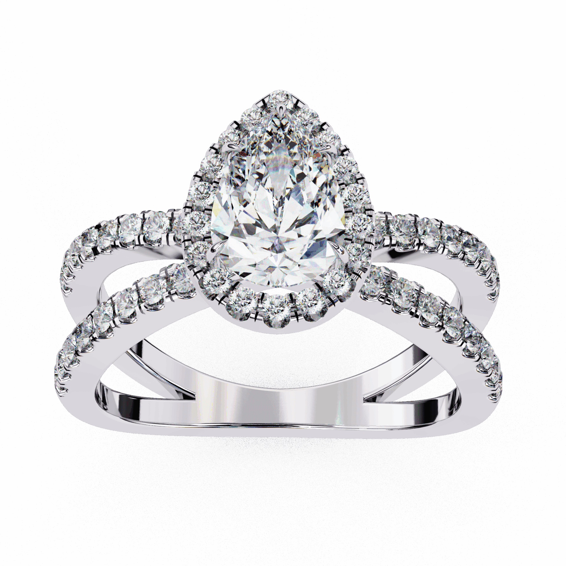 1.75 Carat Pear Signature Solitaire Ring in Moissanite | House of Estara