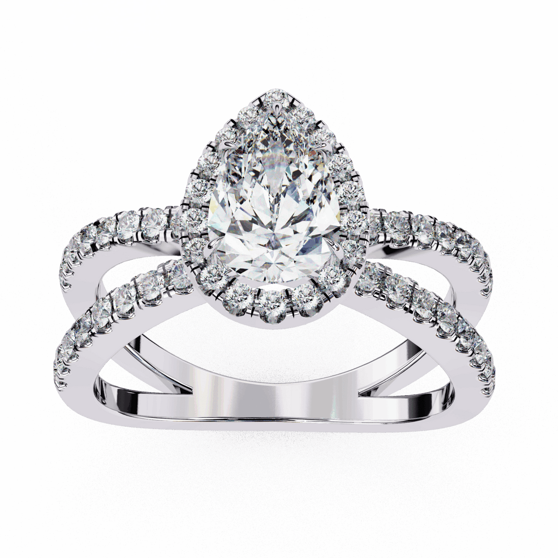 1.75 Carat Pear Signature Solitaire Ring in Moissanite | House of Estara