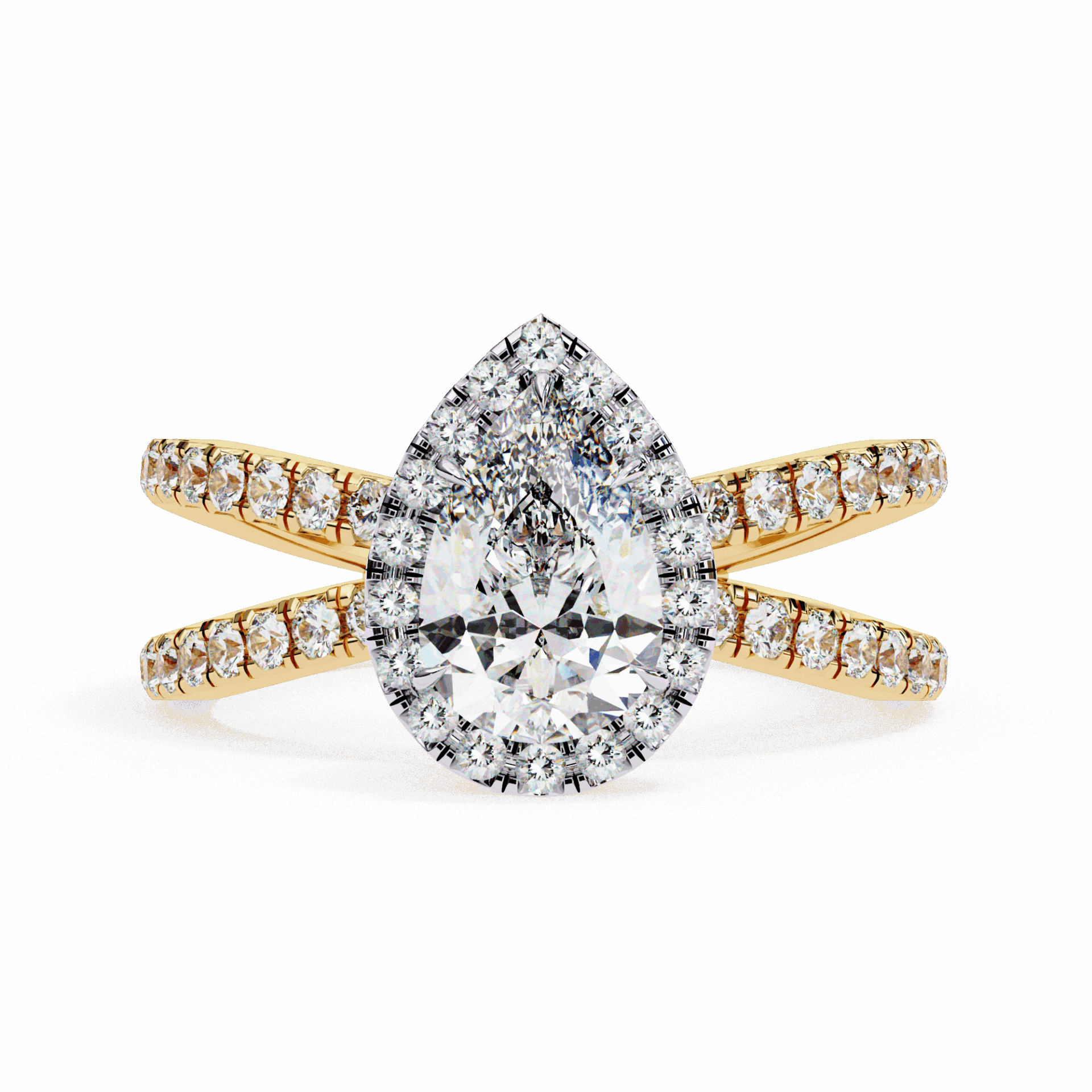 1.75 Carat Pear Signature Solitaire Ring in Moissanite | House of Estara